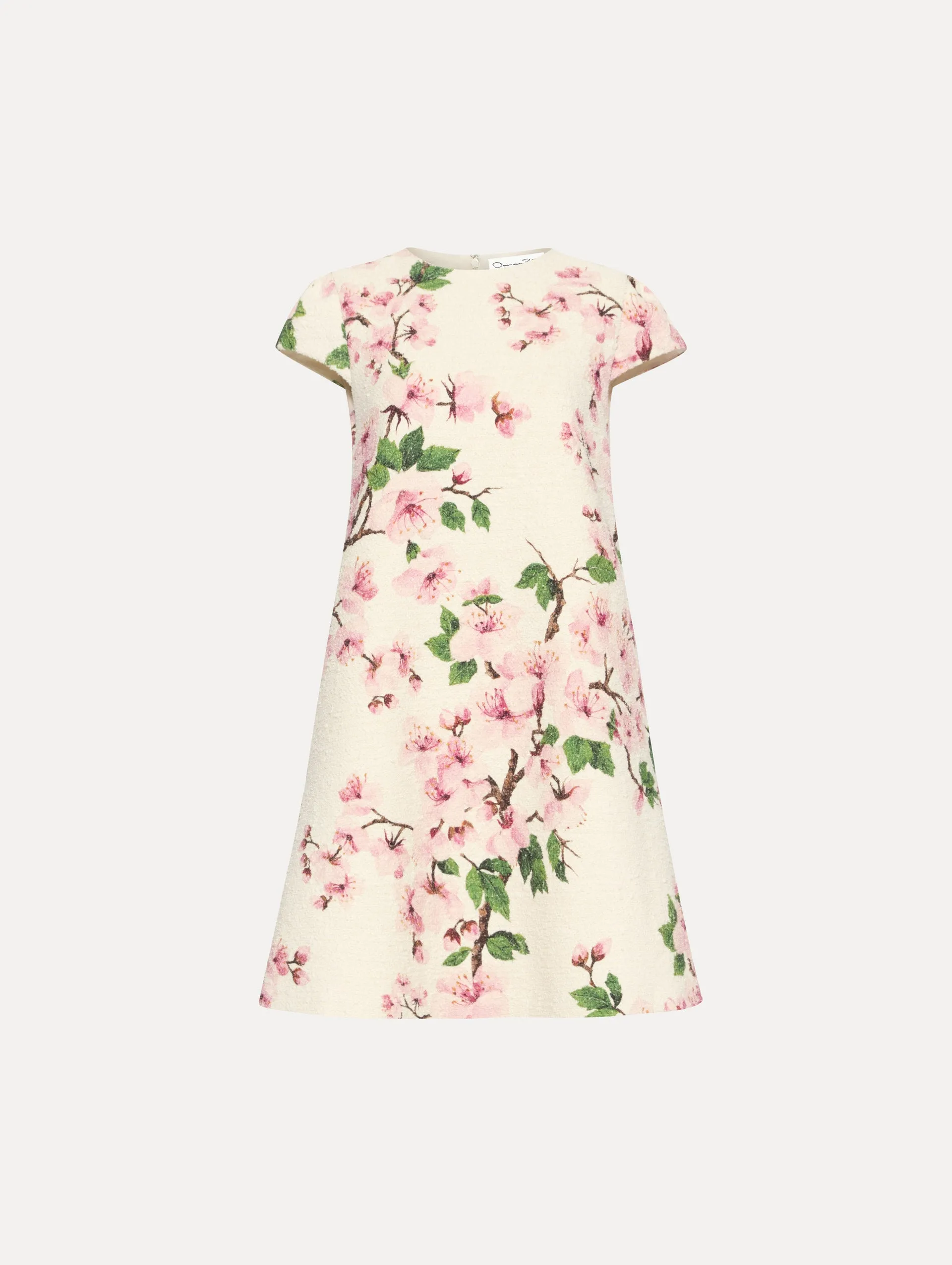 Cherry Blossom Embroidered Cap Sleeve Dress