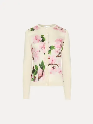 Cherry Blossom Silk Inset Cardigan
