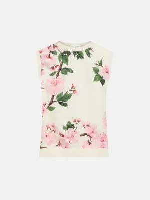 Cherry Blossom Silk Inset Tank