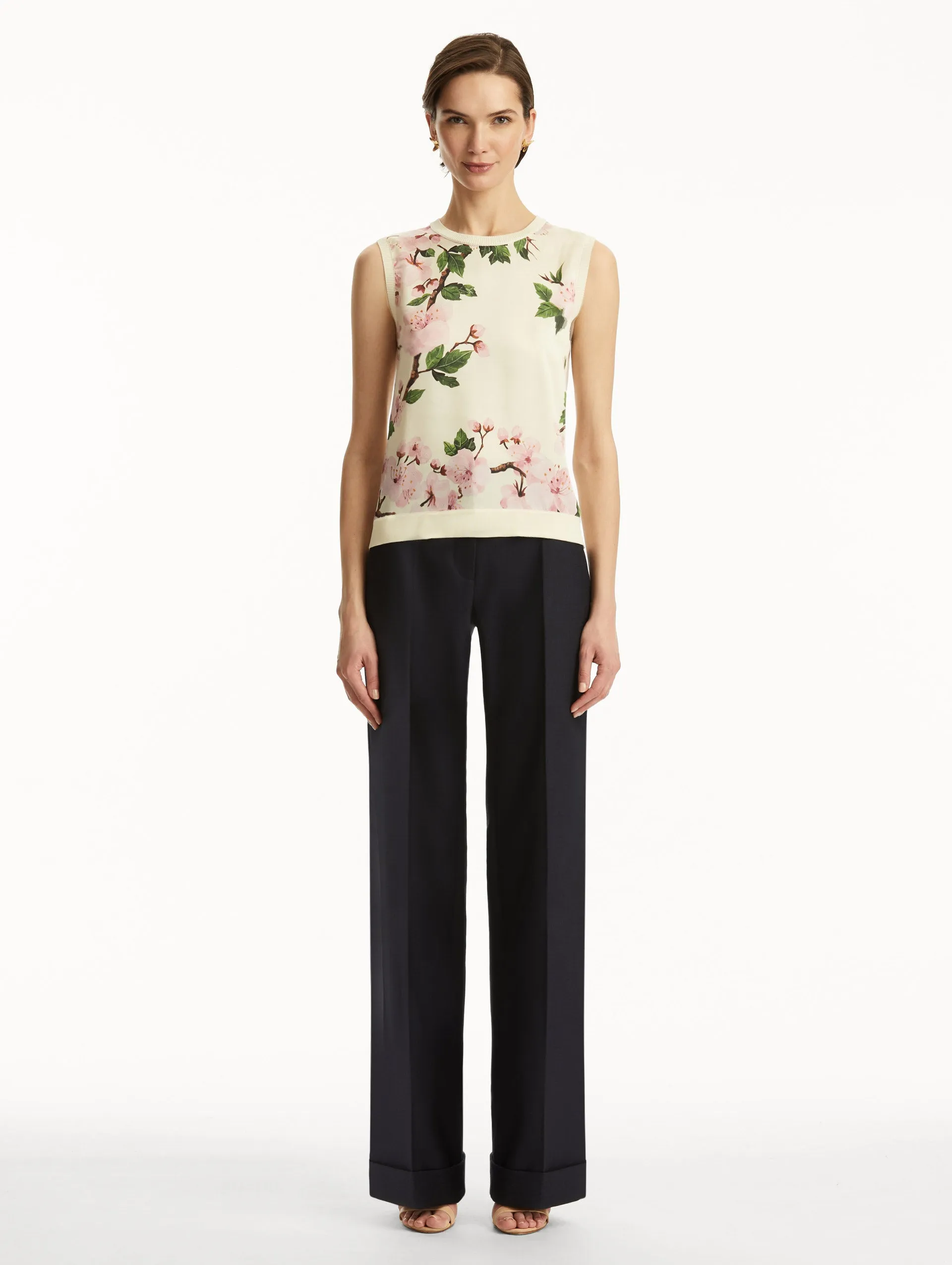 Cherry Blossom Silk Inset Tank