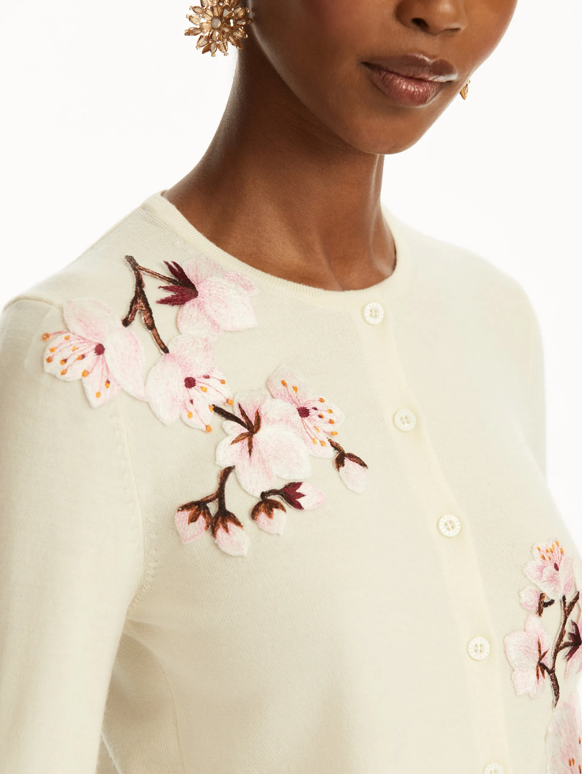 Cherry Blossom Threadwork Cardigan