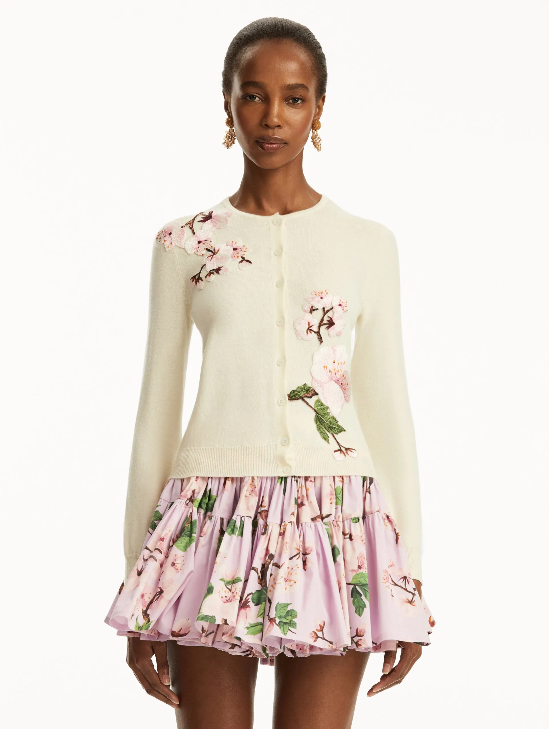 Cherry Blossom Threadwork Cardigan