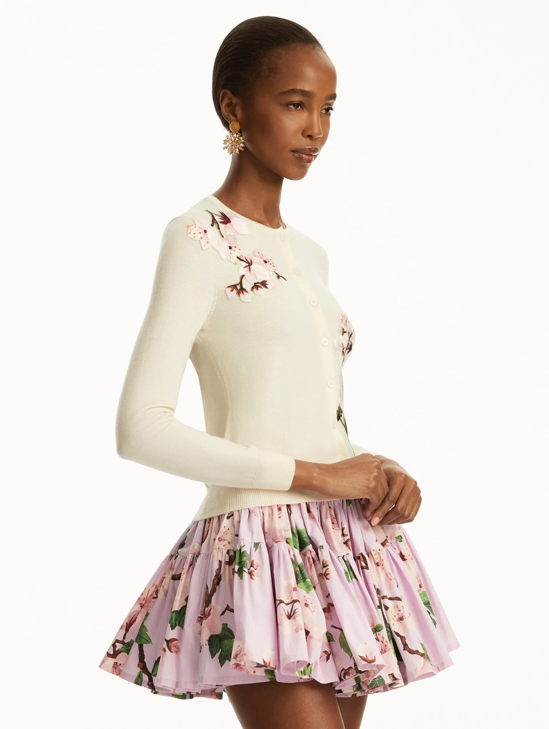 Cherry Blossom Threadwork Cardigan