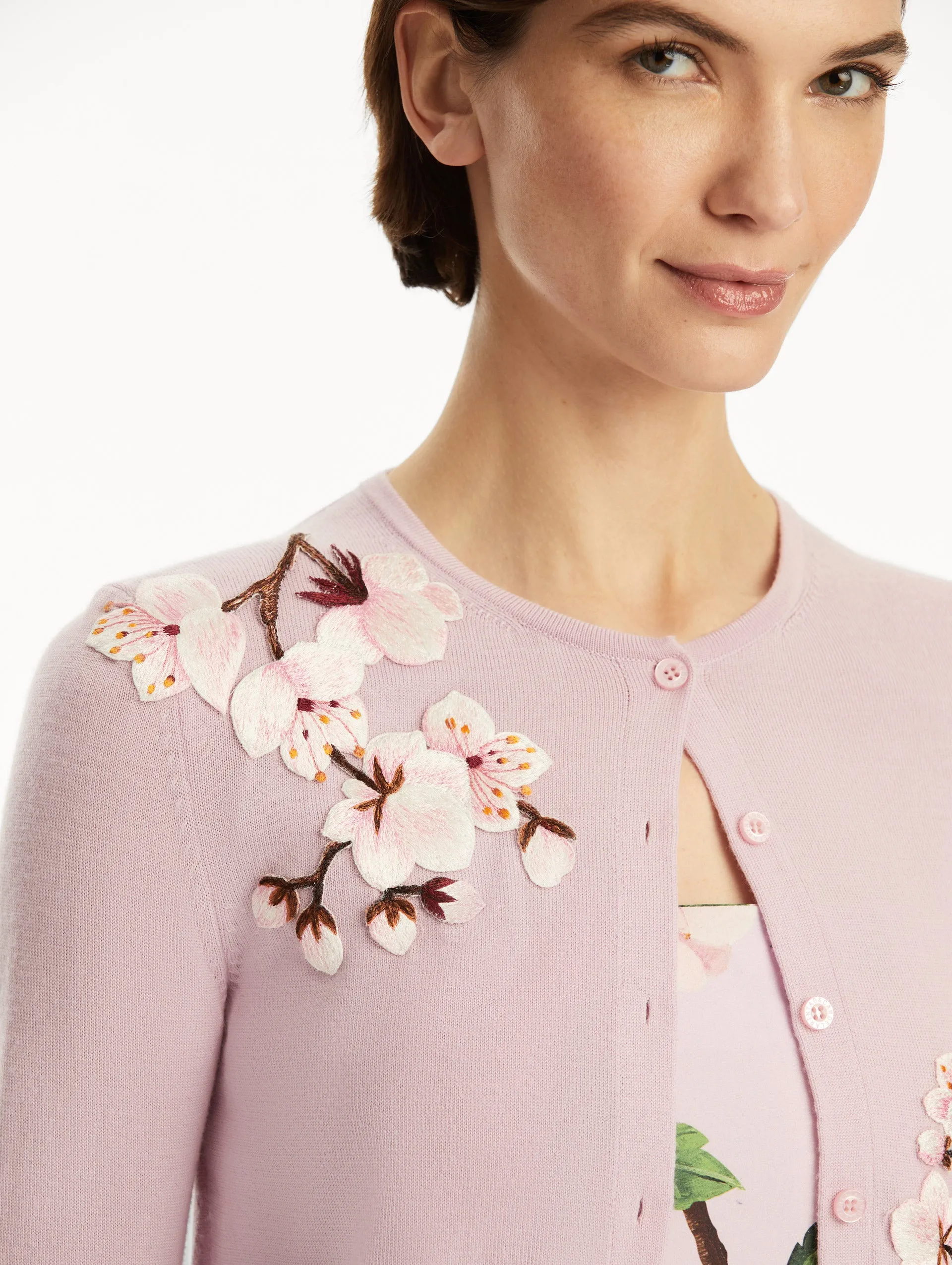 Cherry Blossom Threadwork Cardigan