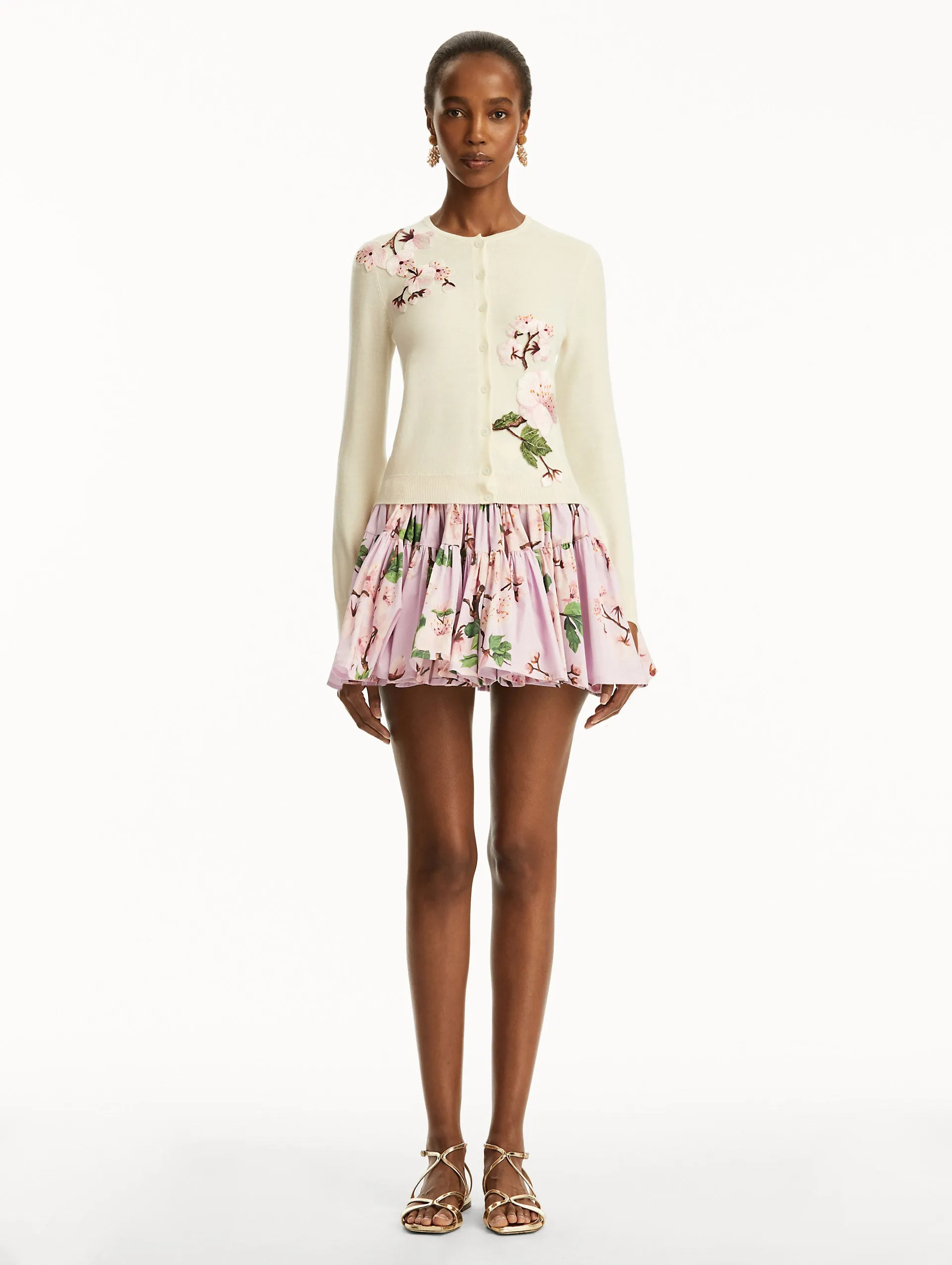 Cherry Blossom Threadwork Cardigan
