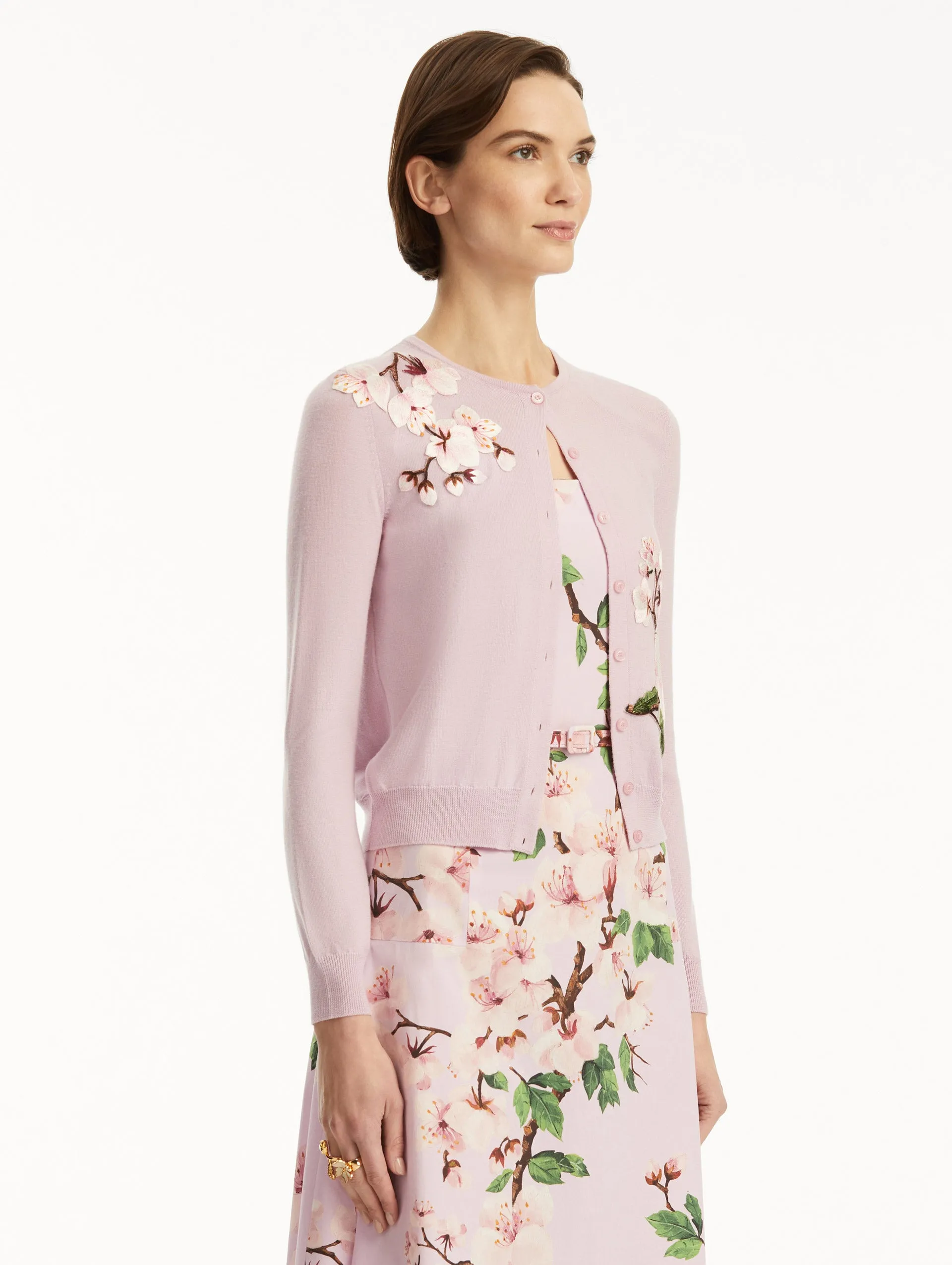 Cherry Blossom Threadwork Cardigan