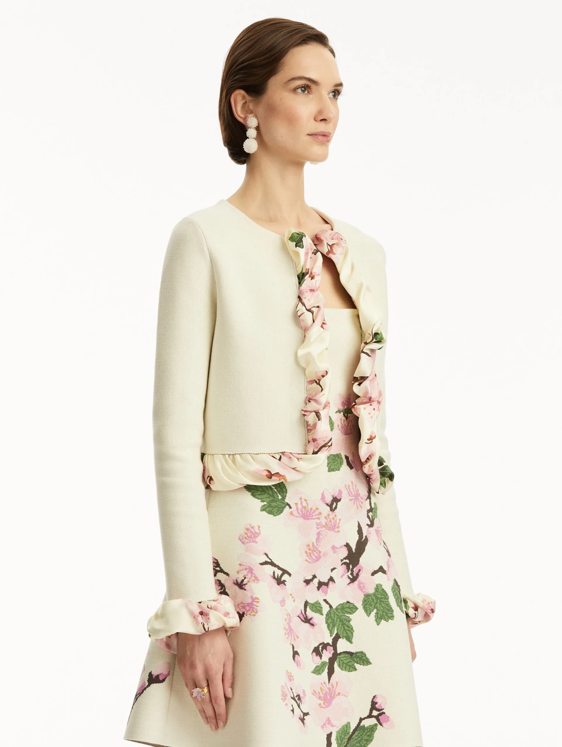 Cherry Blossom Twist Trim Cardigan
