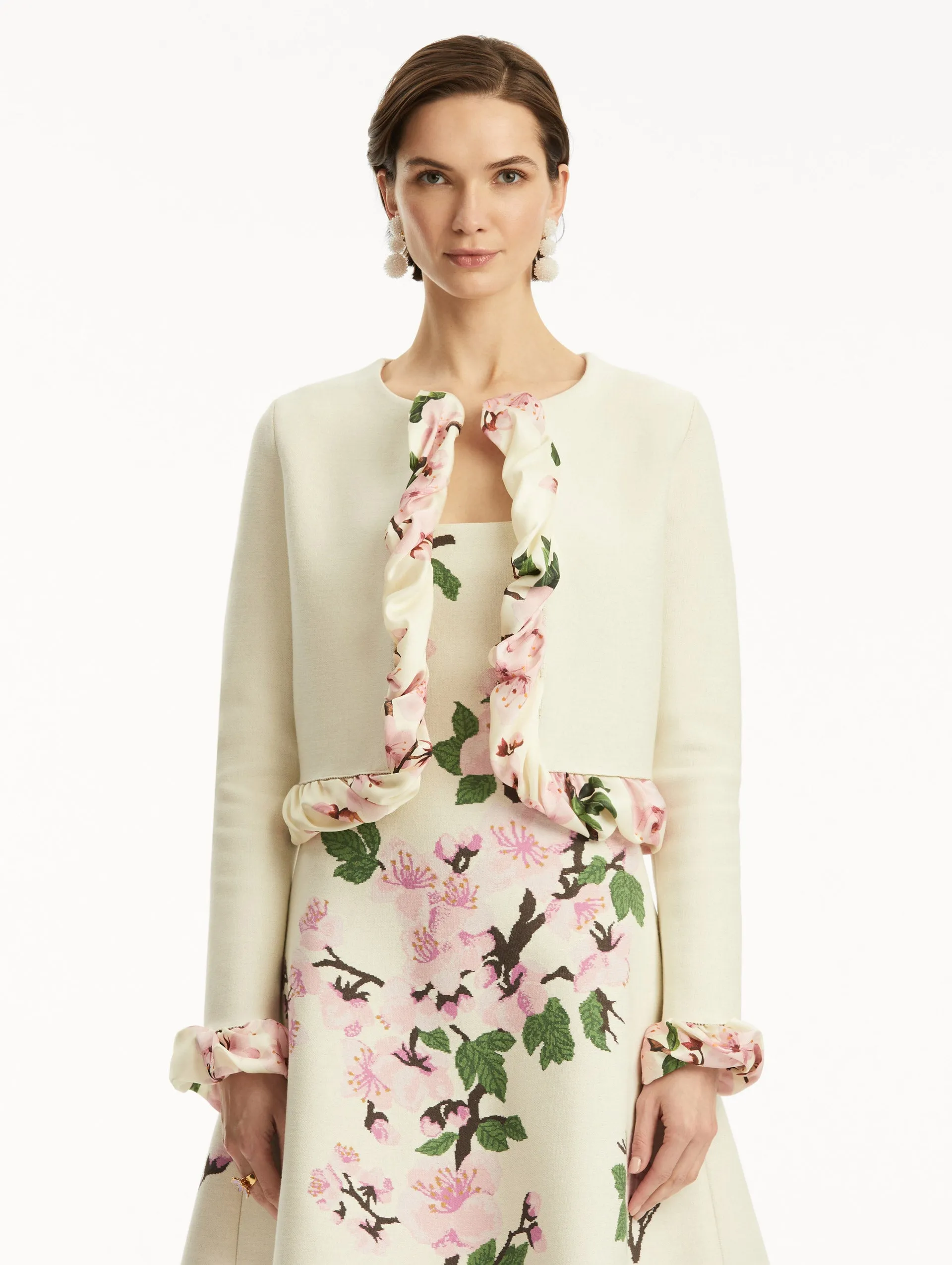 Cherry Blossom Twist Trim Cardigan