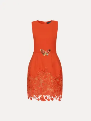 Cherry Guipure Lace Mini Dress