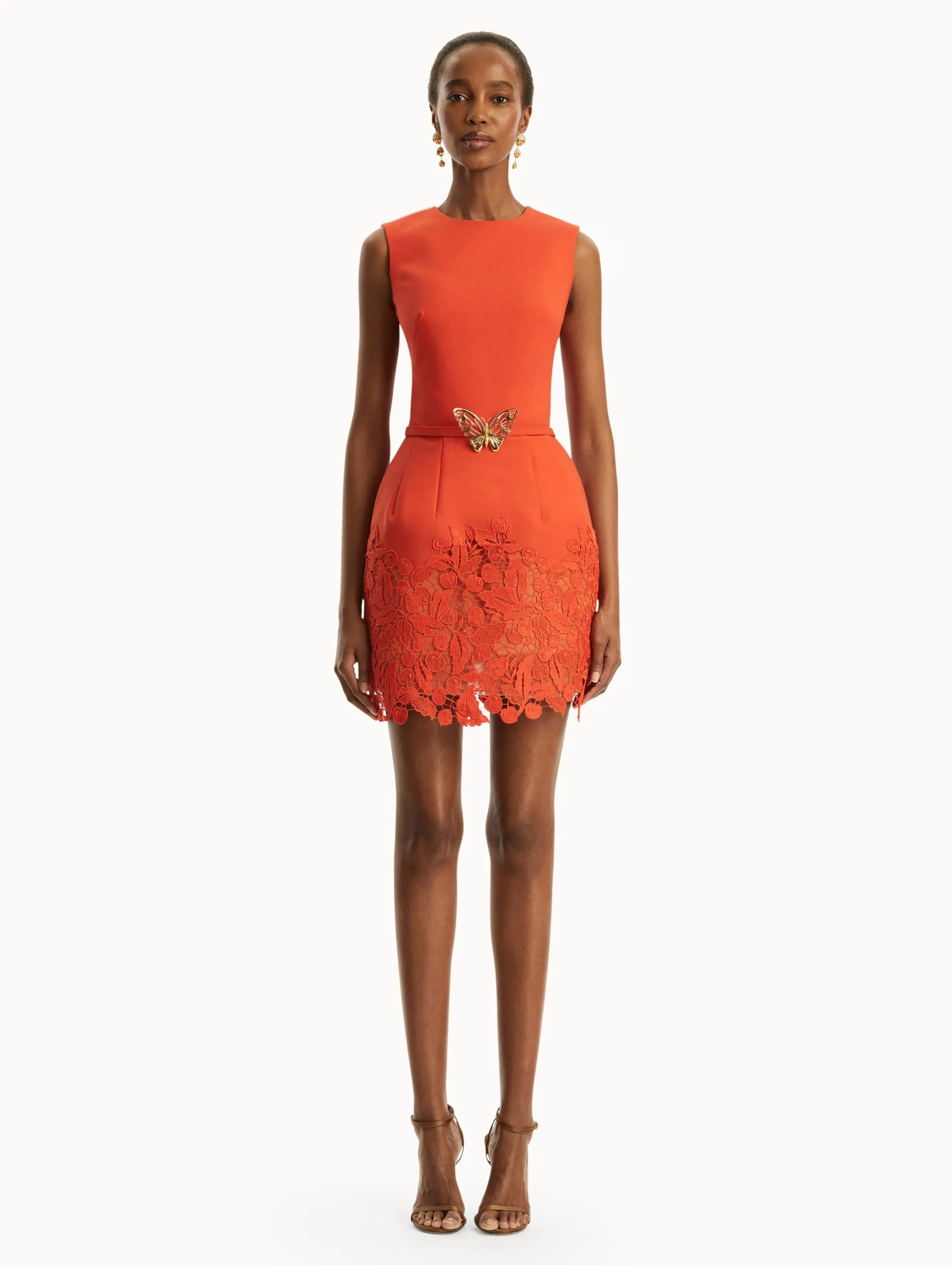 Cherry Guipure Lace Mini Dress