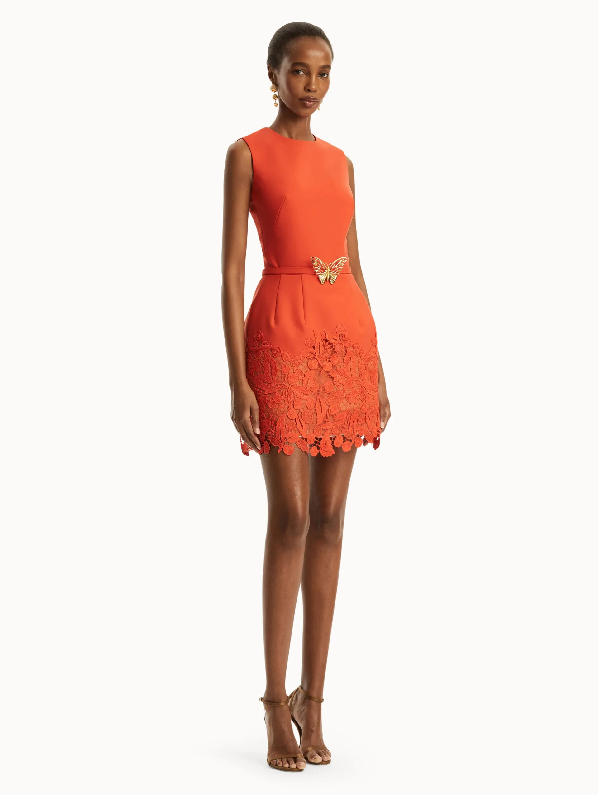 Cherry Guipure Lace Mini Dress