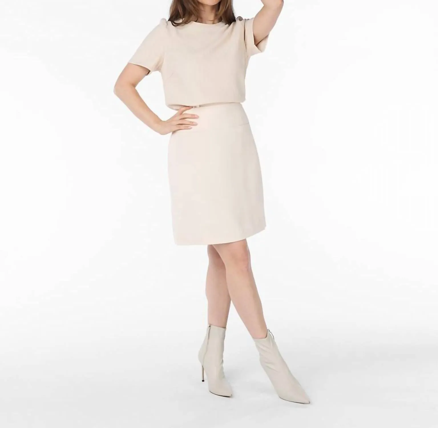 City Twill Skirt In Sand