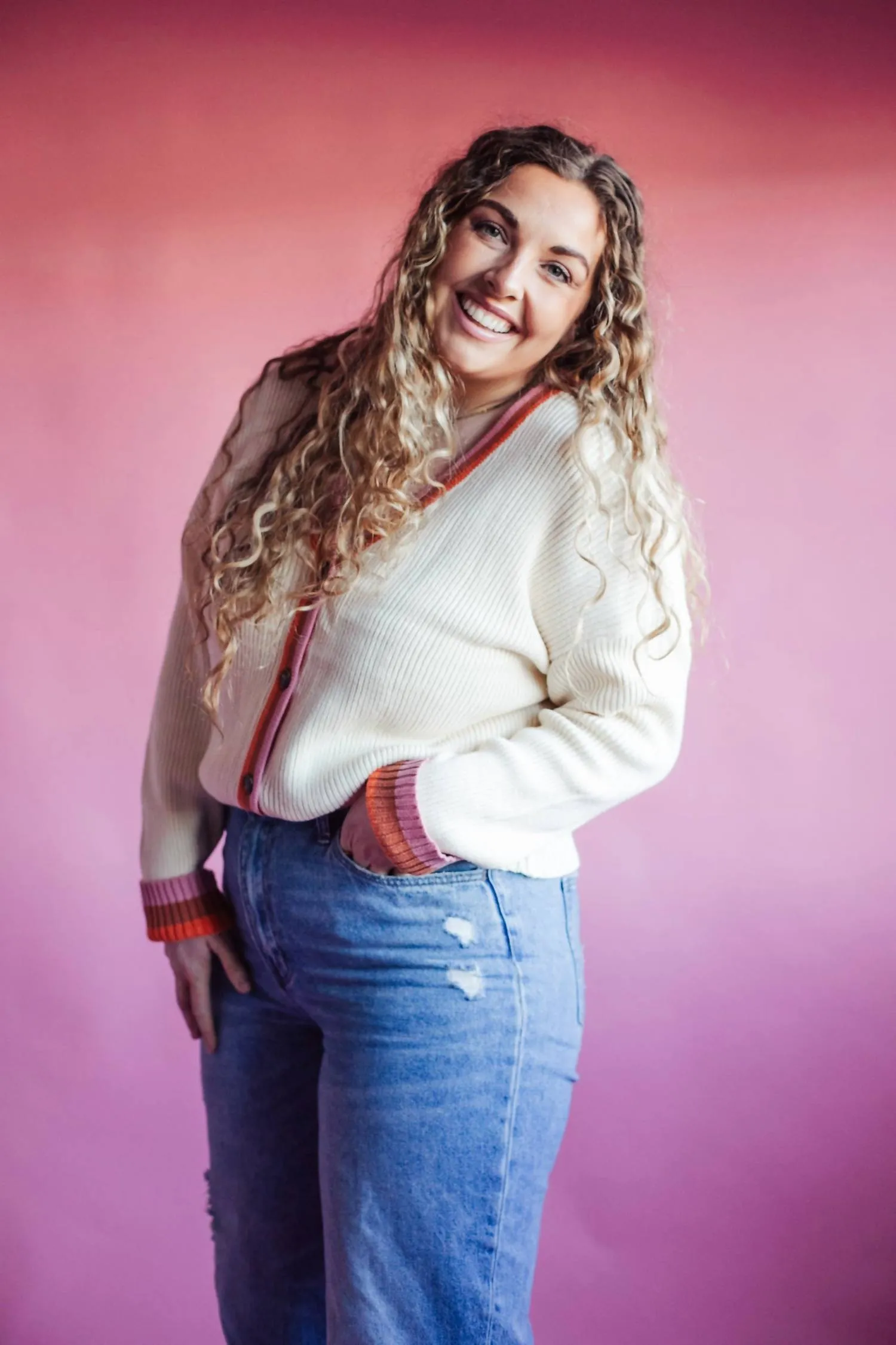 Clear Skies Sweater In Cream Multi