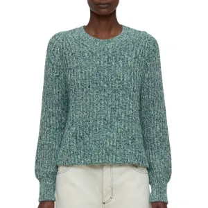 Closed Crew Neck Long Sleeve Sweater In Midnight Lake
