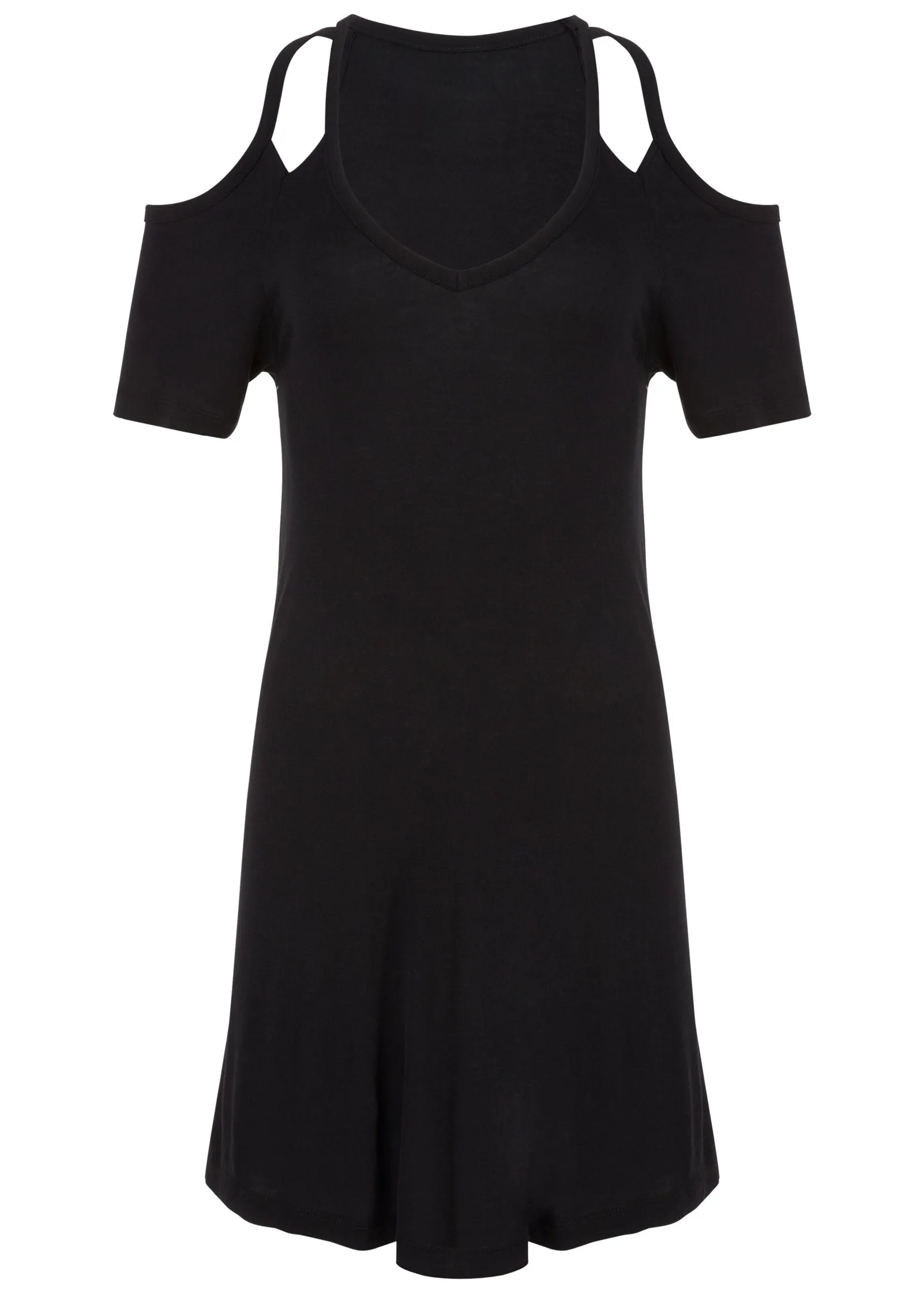 Cold-Shoulder Dress - Black