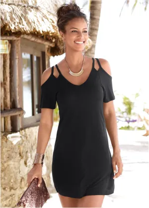 Cold-Shoulder Dress - Black
