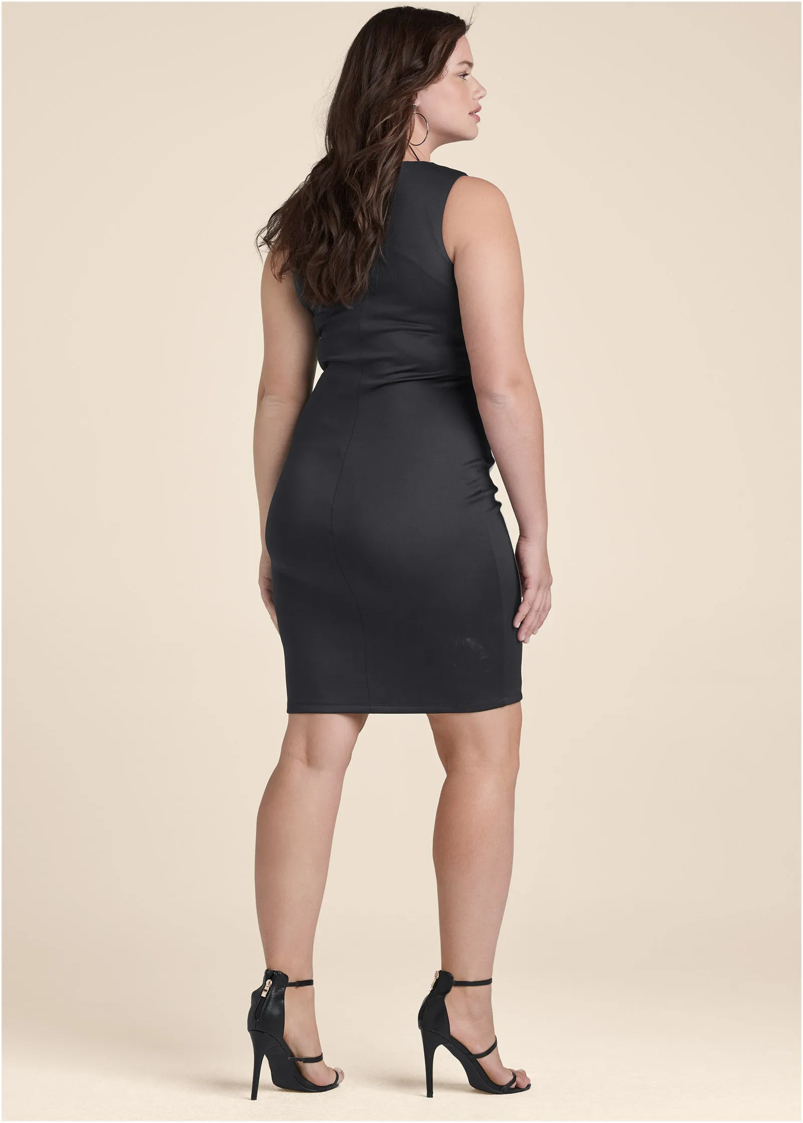 Color Block Bodycon Dress - Black & White