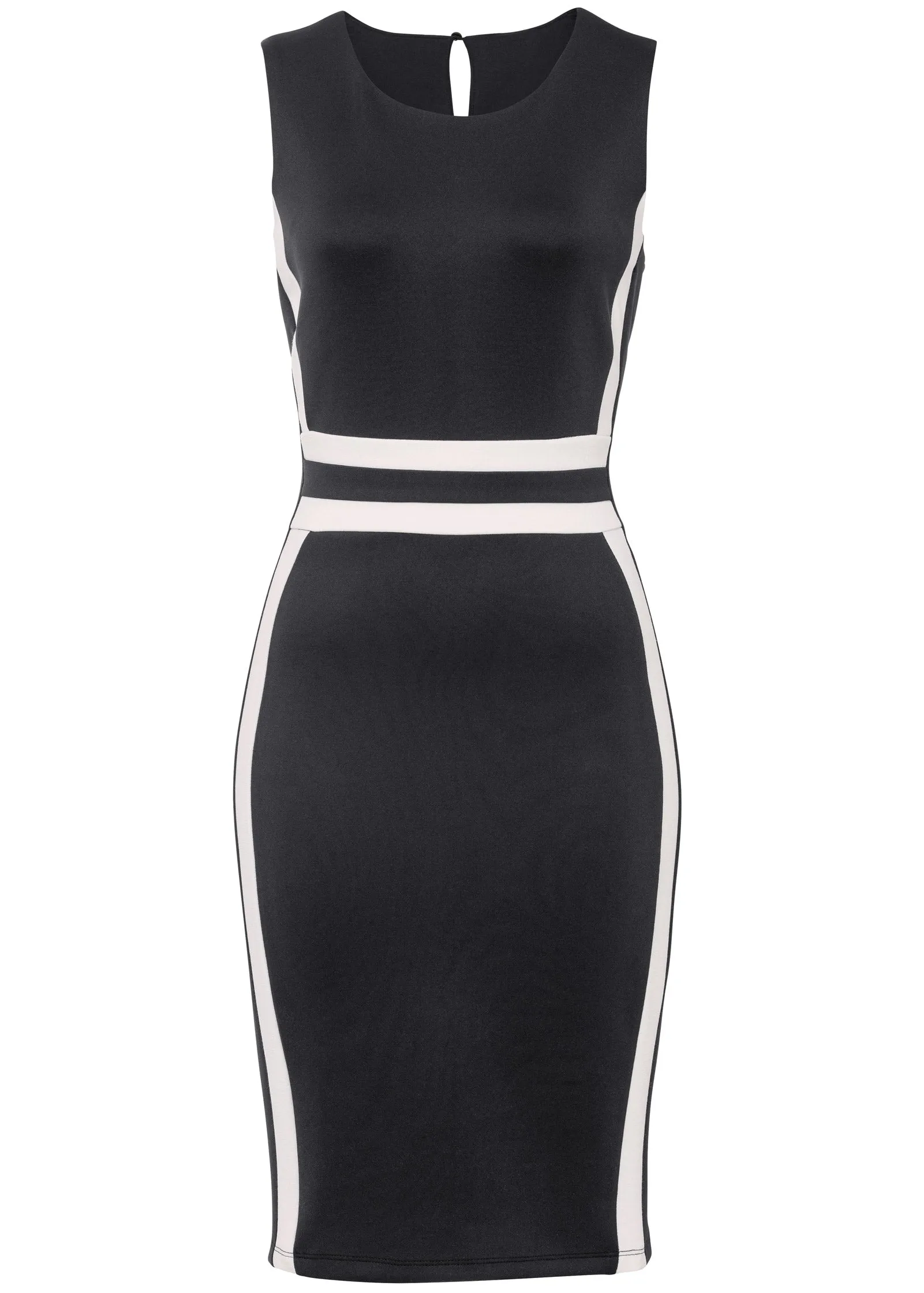 Color Block Bodycon Dress - Black & White