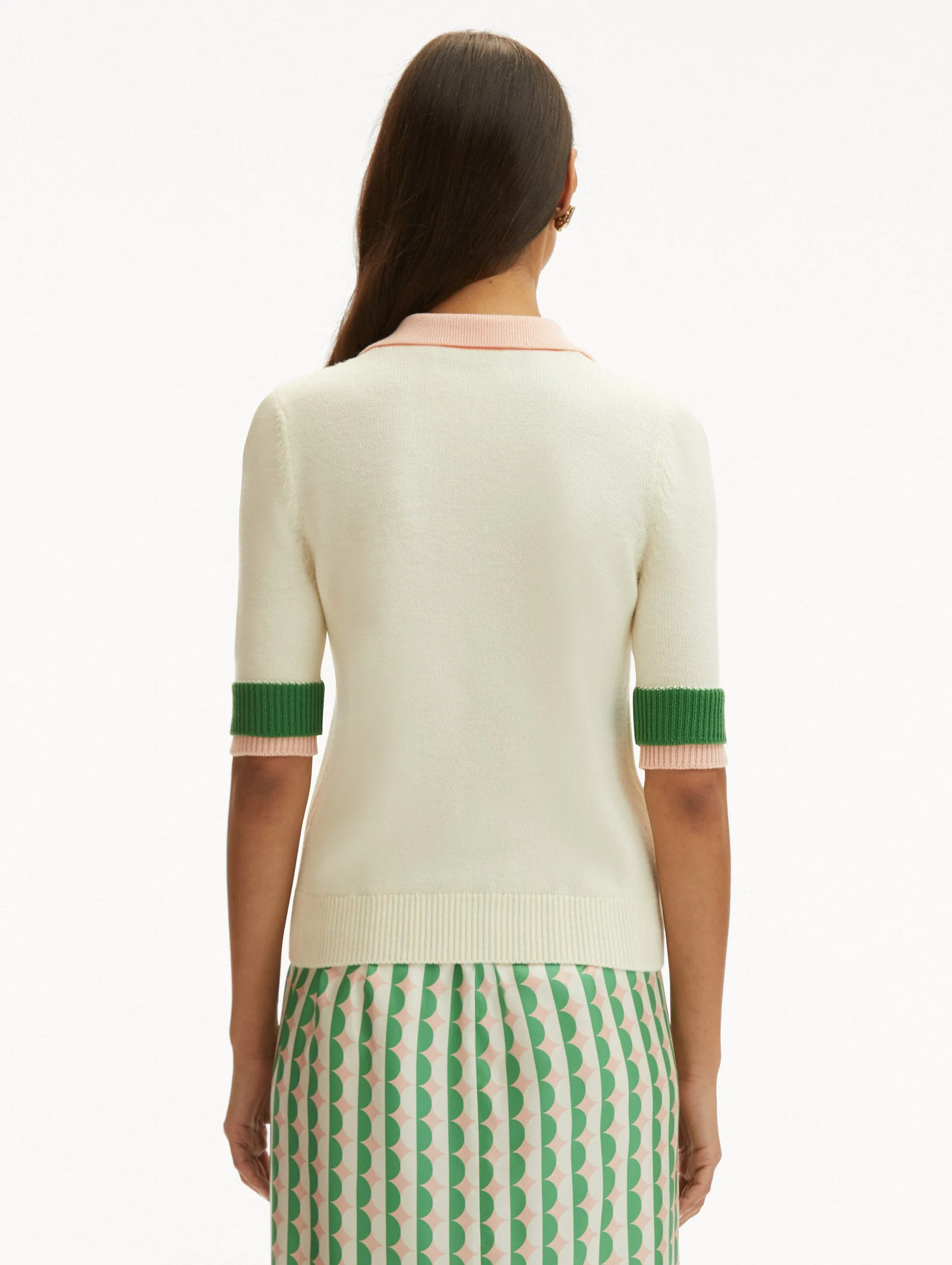 Color Block Polo Pullover