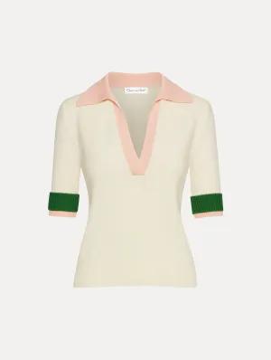Color Block Polo Pullover