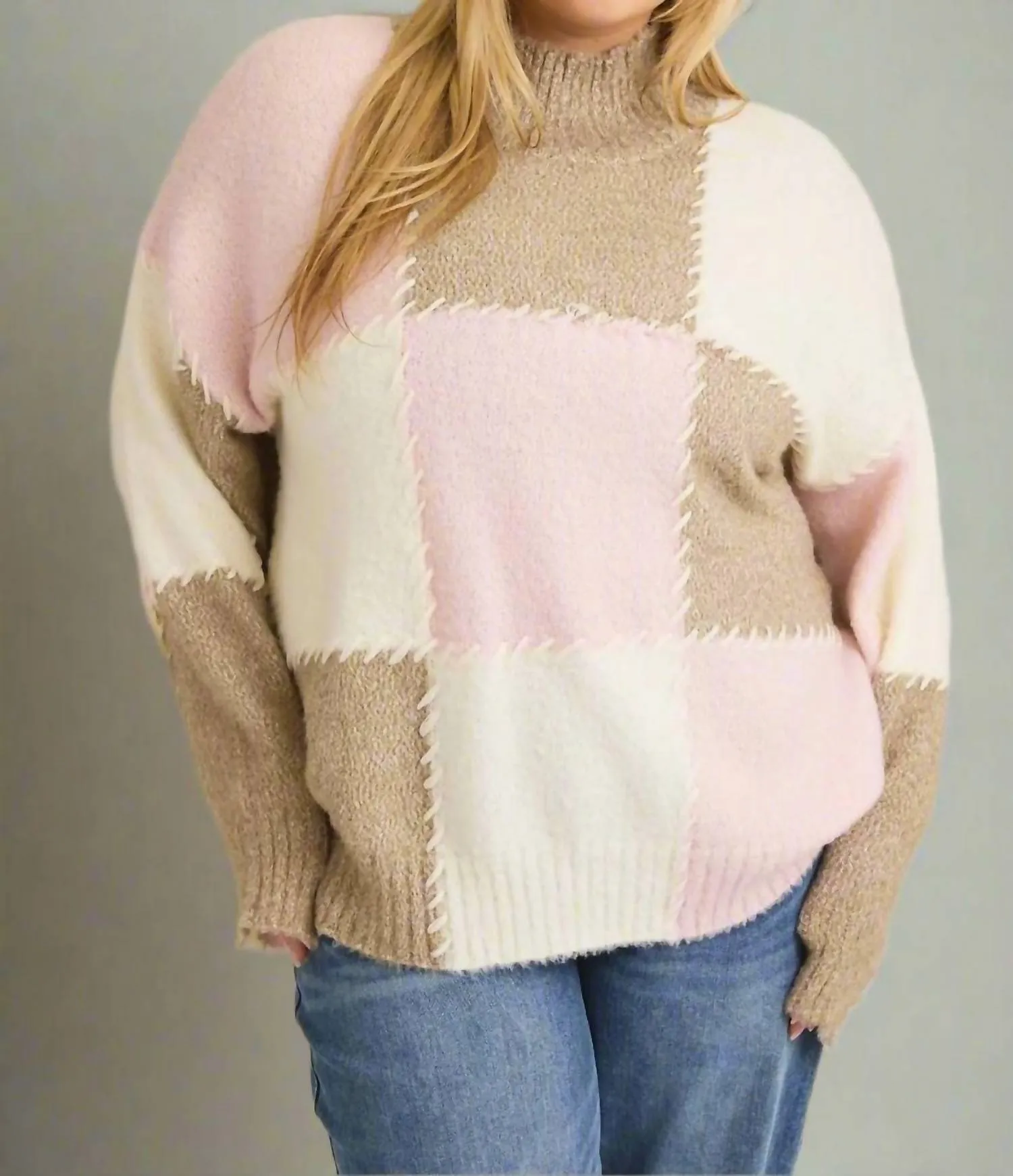 Colorblock Oversized Sweater - Plus In Multi