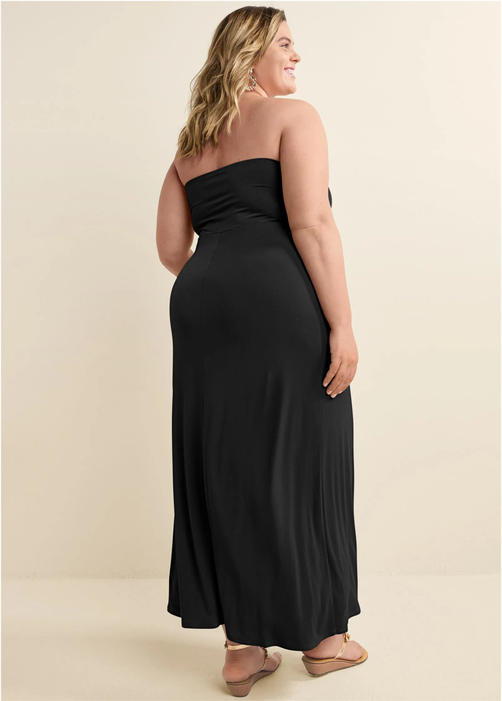 Convertible Strapless Dress - Black