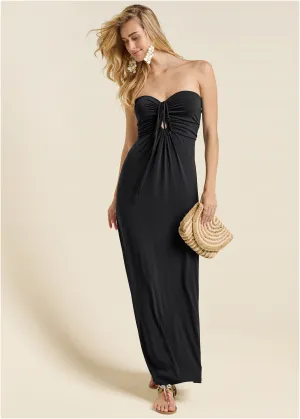 Convertible Strapless Dress - Black