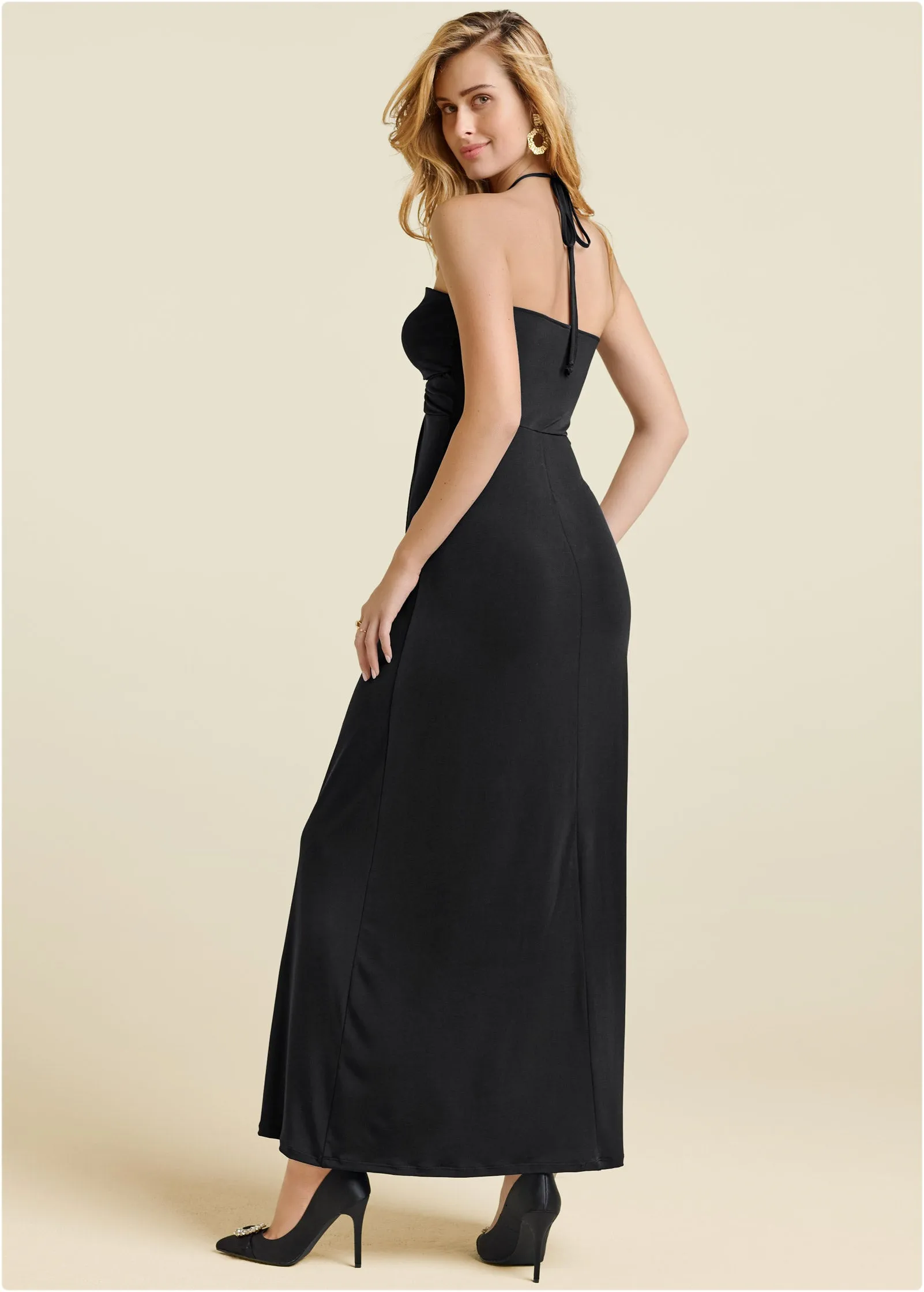 Convertible Strapless Dress - Black