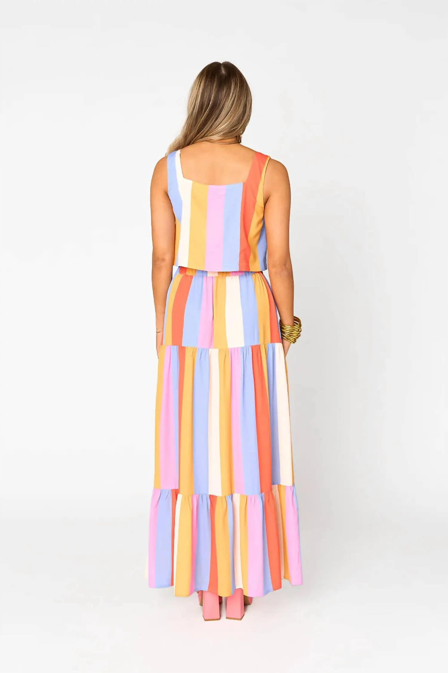 Cookie Pool Boy Stripe Skirt Set In Multi Color