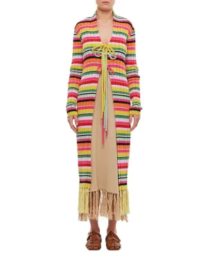 Cotton Fringes Long Cardigan