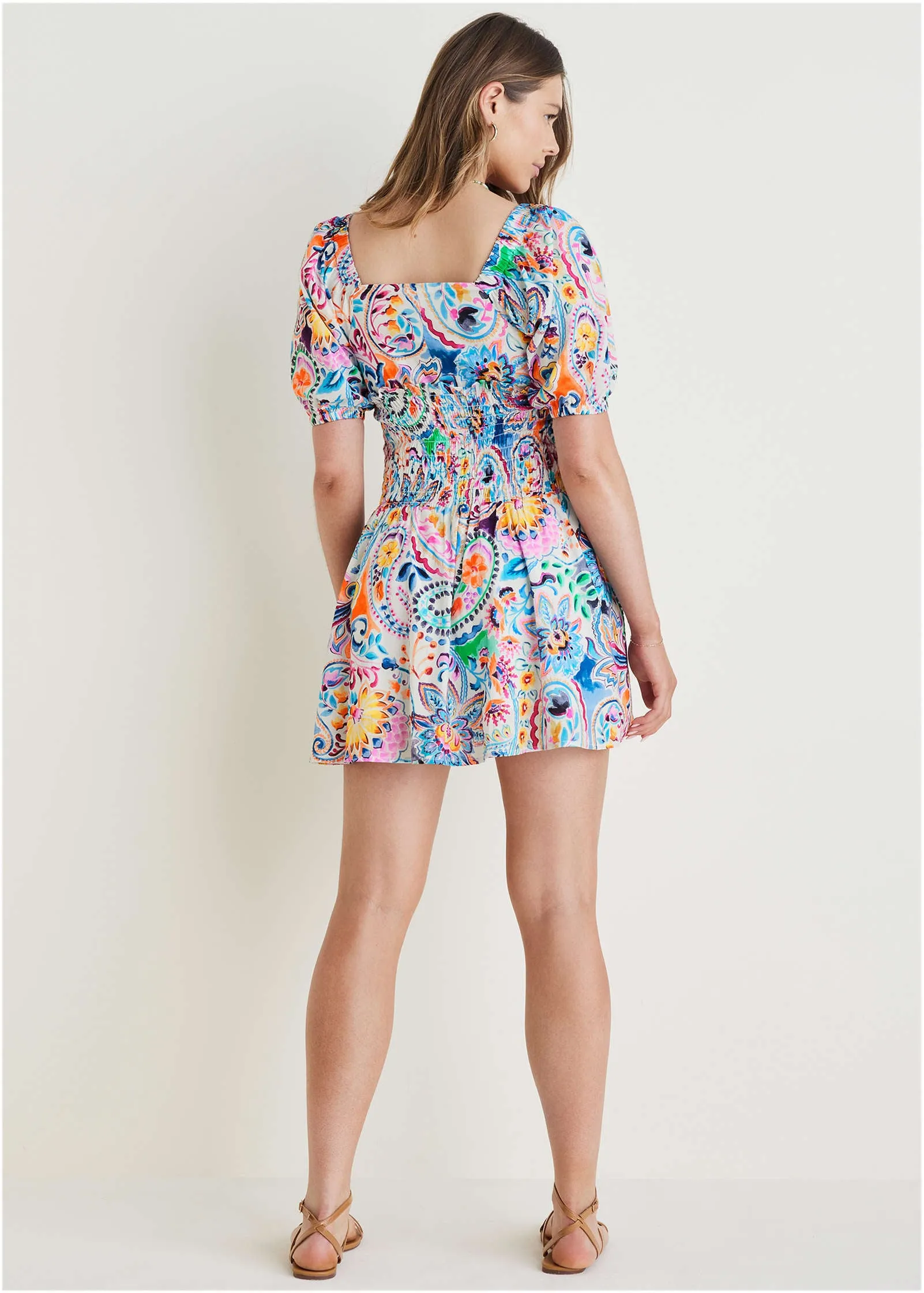 Cotton Voile Mini Dress - Fiesta Floral