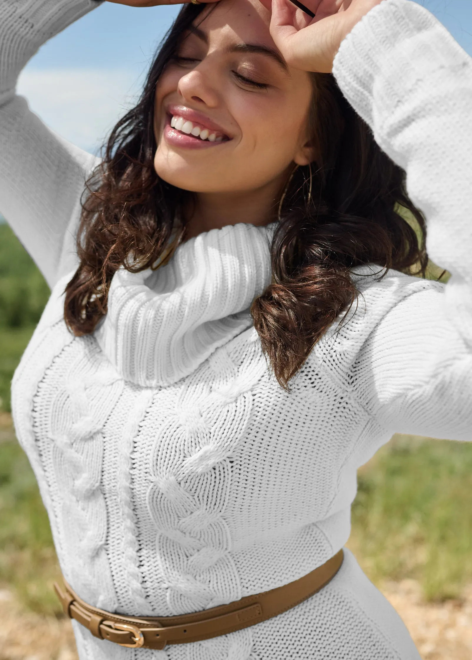 Cozy Sweater Dress - Off White