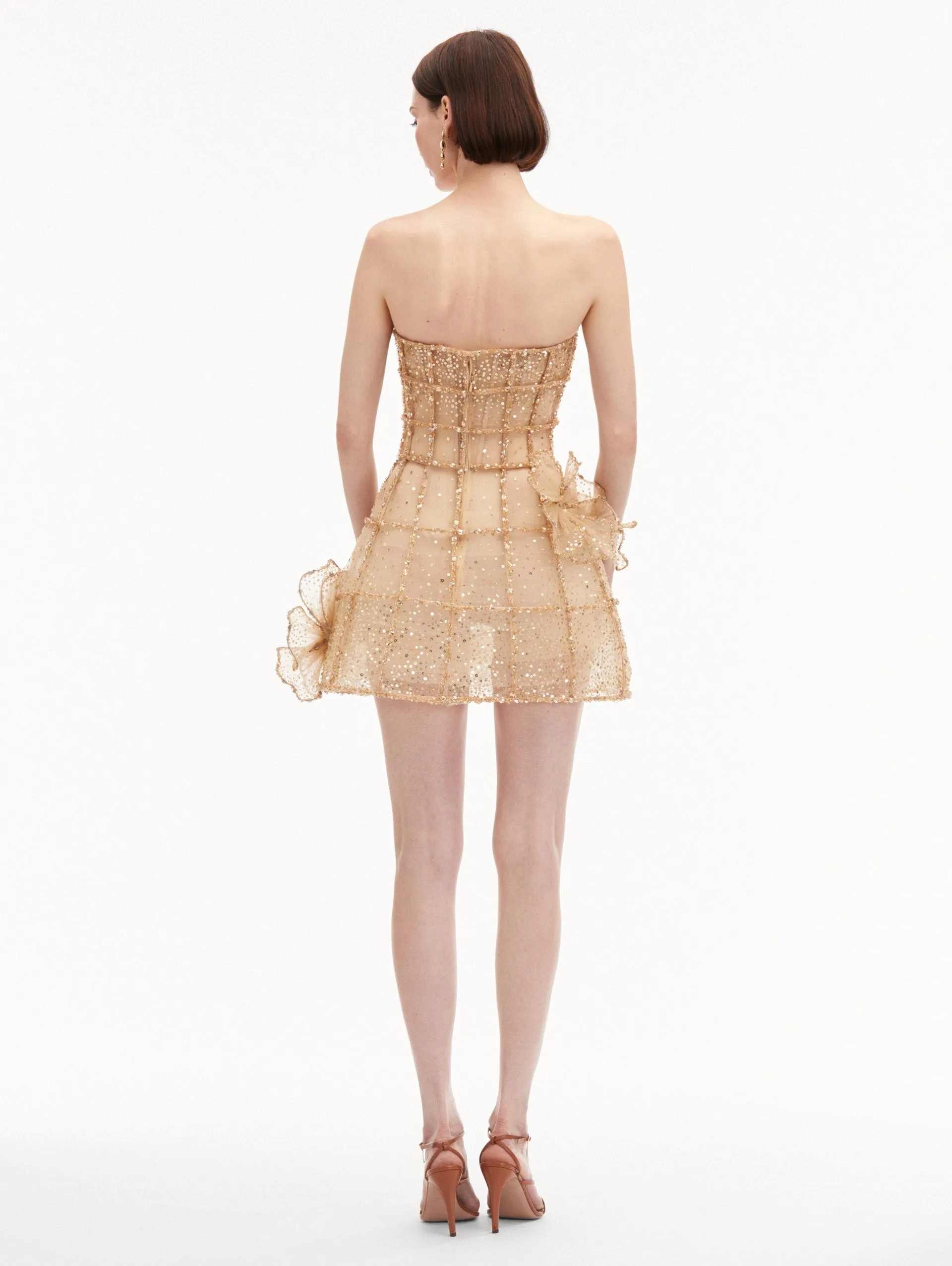 Crystal Grid Orchid Cocktail Dress