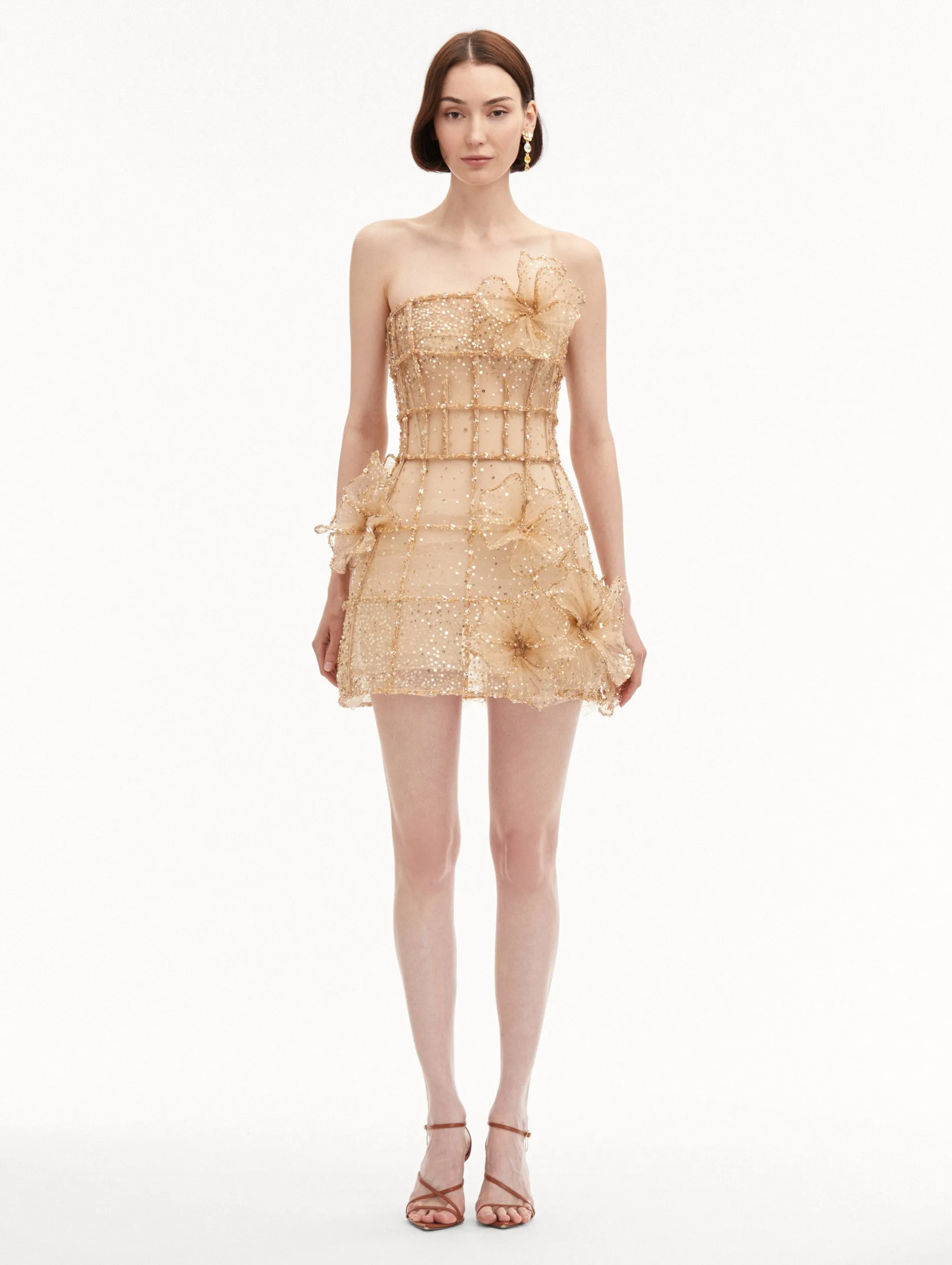 Crystal Grid Orchid Cocktail Dress