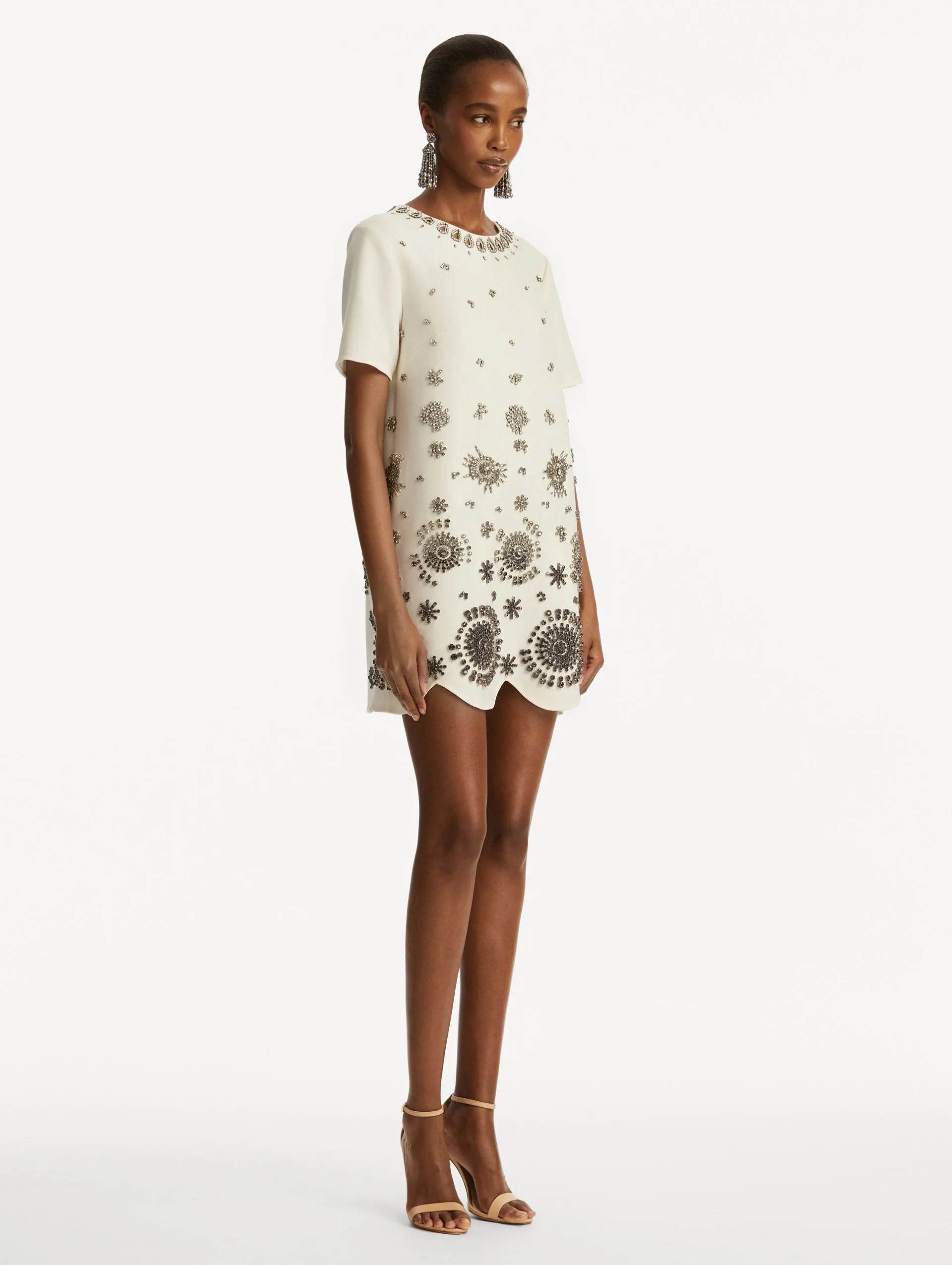 Crystal Medallion Shift Dress