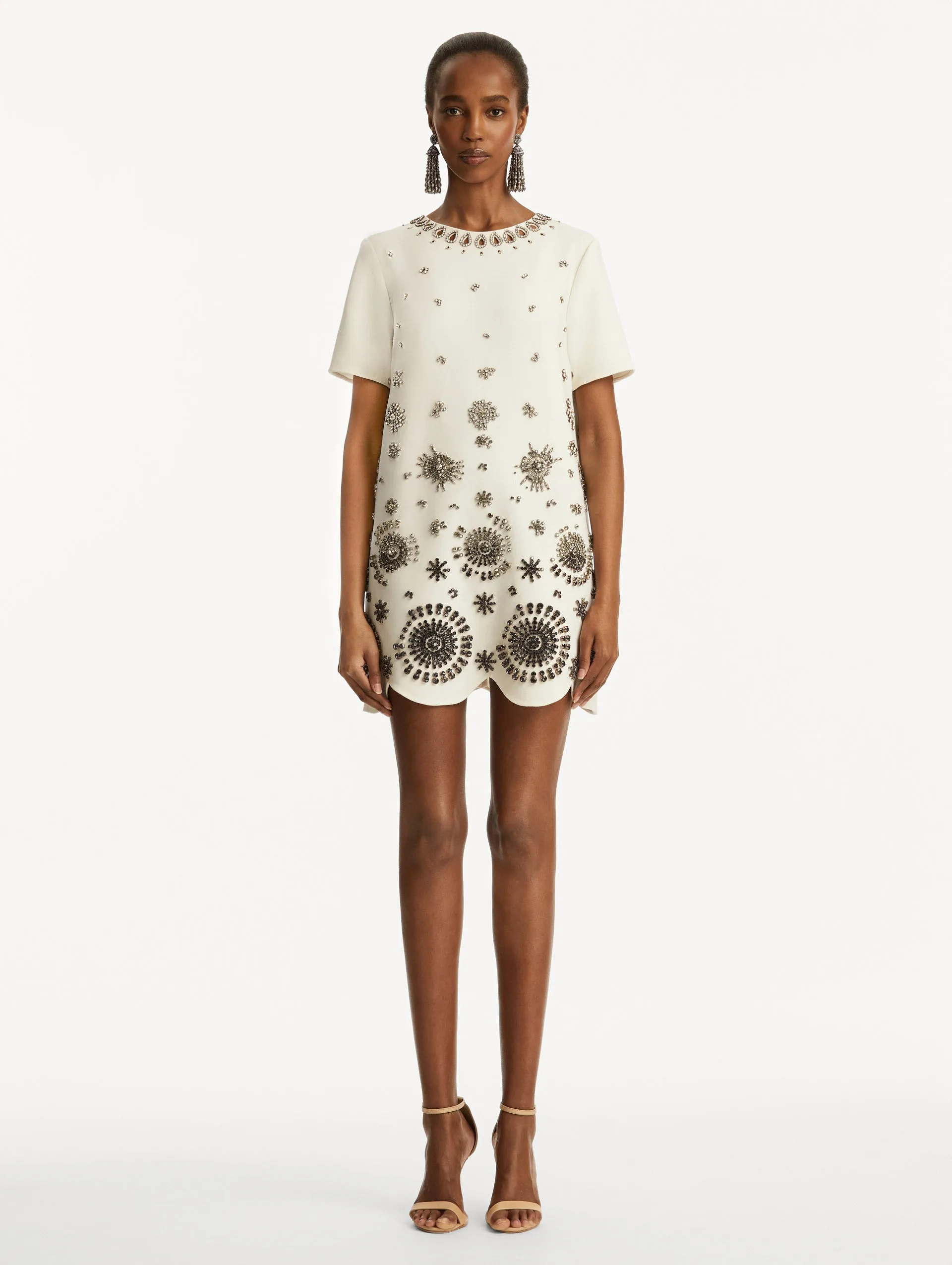 Crystal Medallion Shift Dress