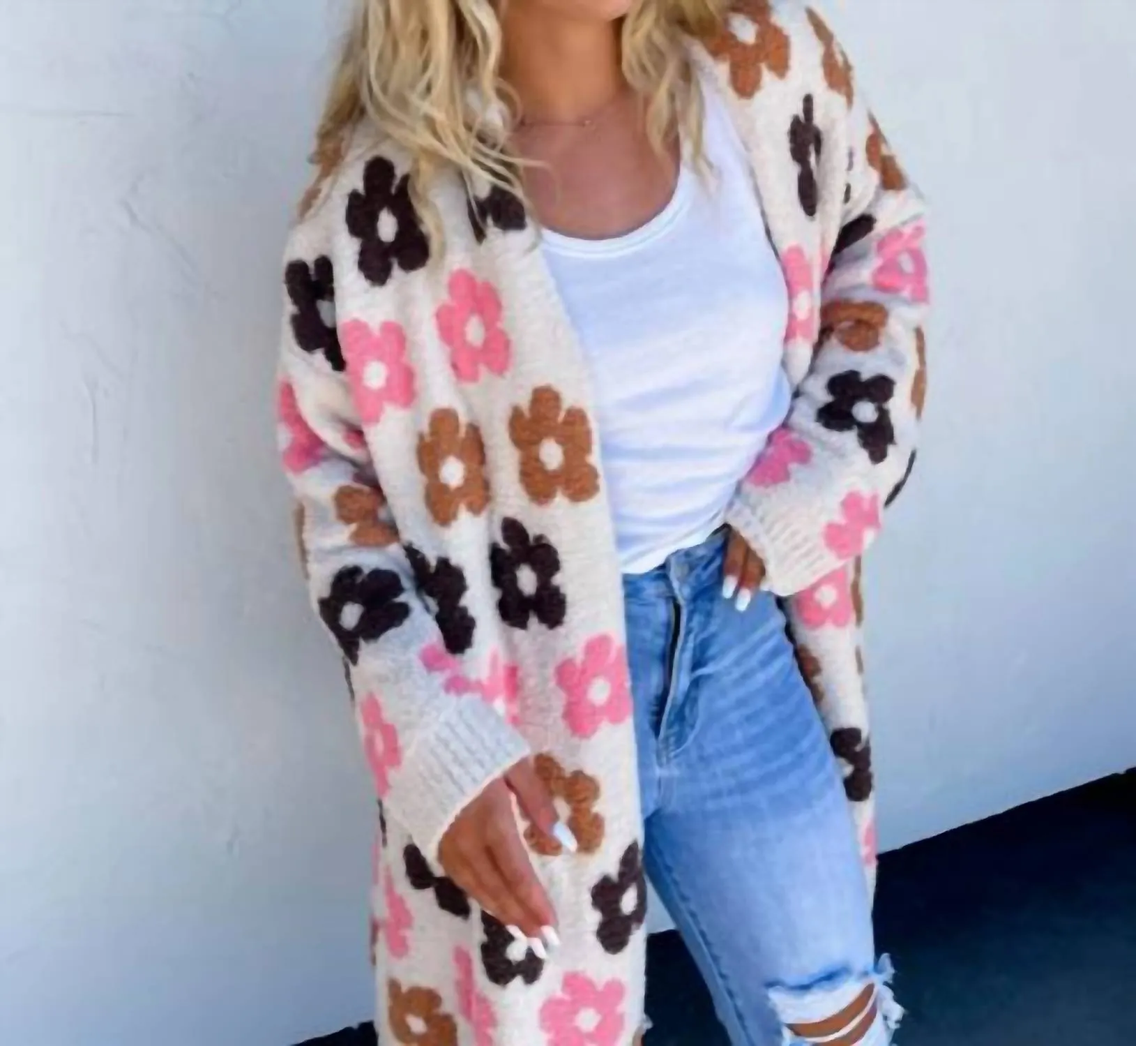 Daisy Cloud Cardigan In Multi