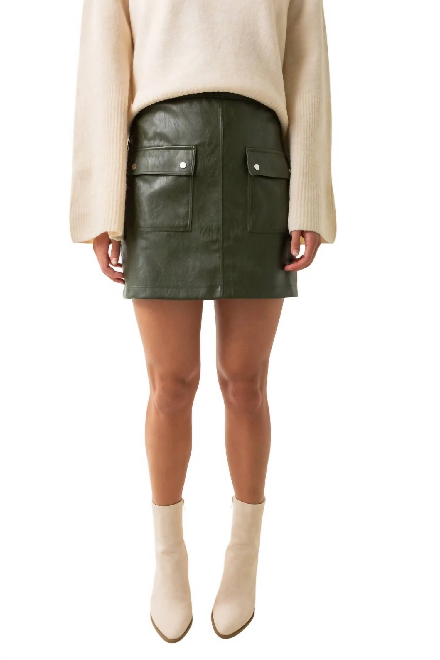 Damia Dark Skirt In Dark Khaki