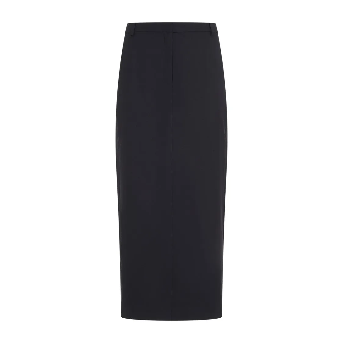 Dark Navy Blue Wool Midi Skirt