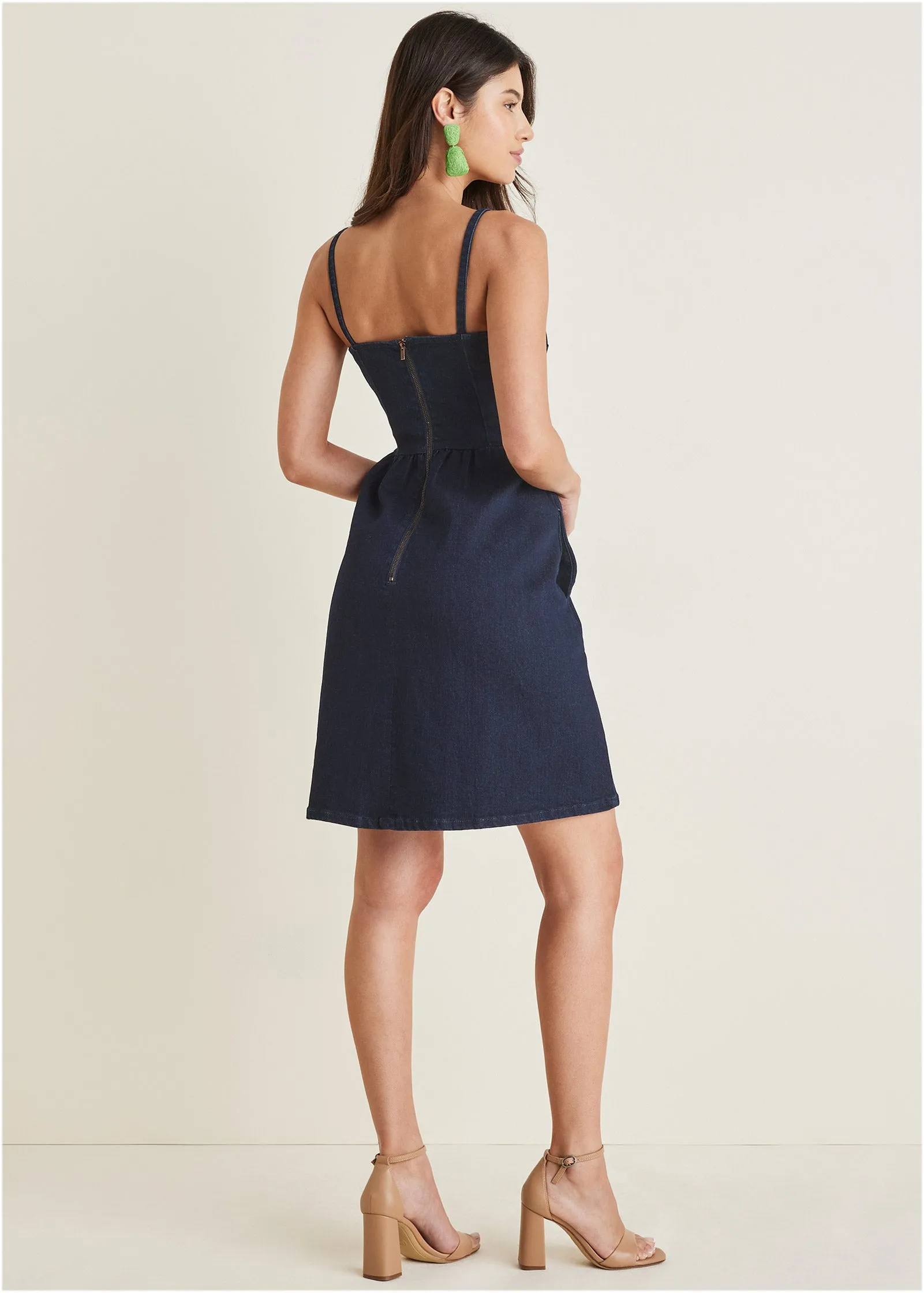 Denim A-Line Dress - Dark Wash