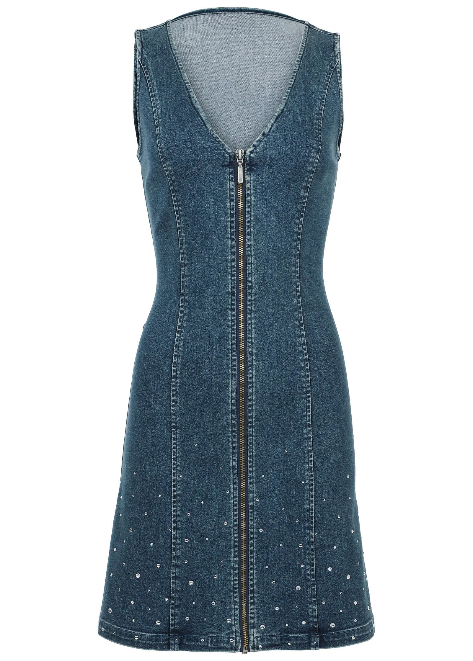 Denim Mini Dress - Medium Wash
