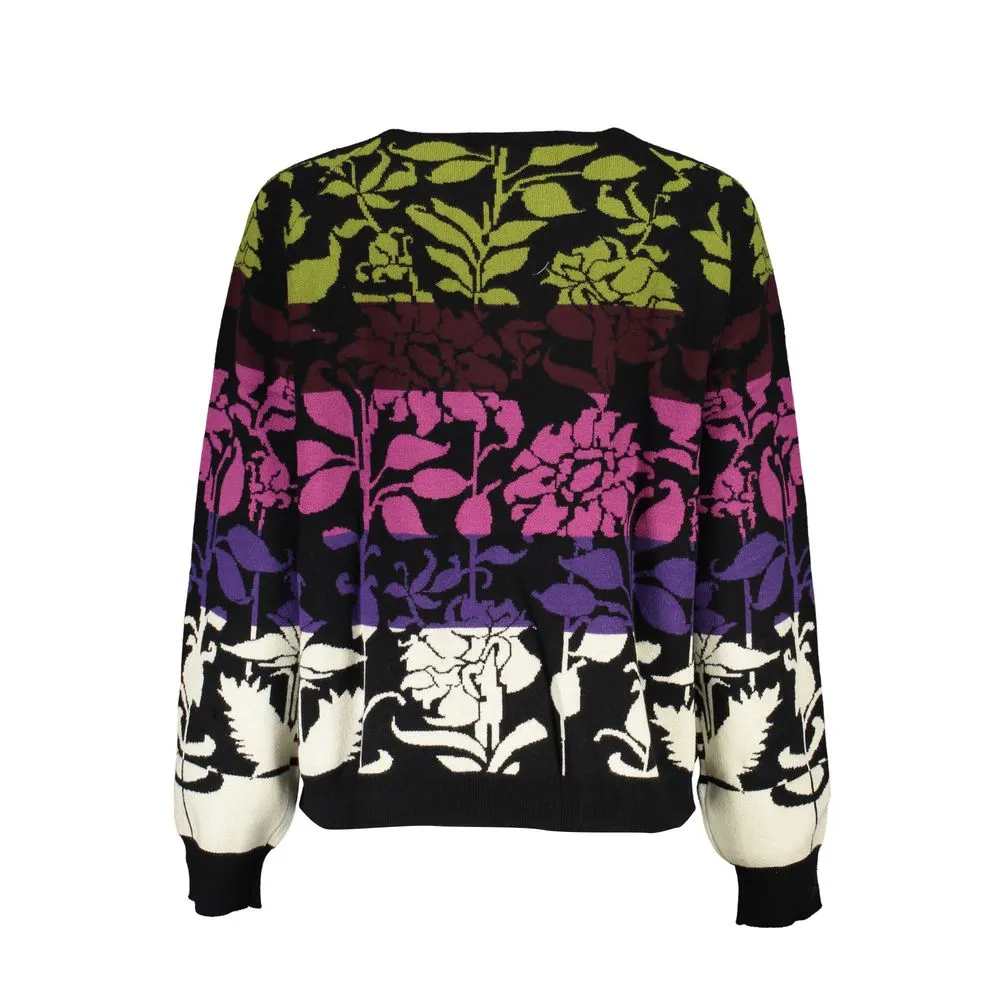 Desigual Chic Long-Sleeved  Sweater with Contrast Women's Details
