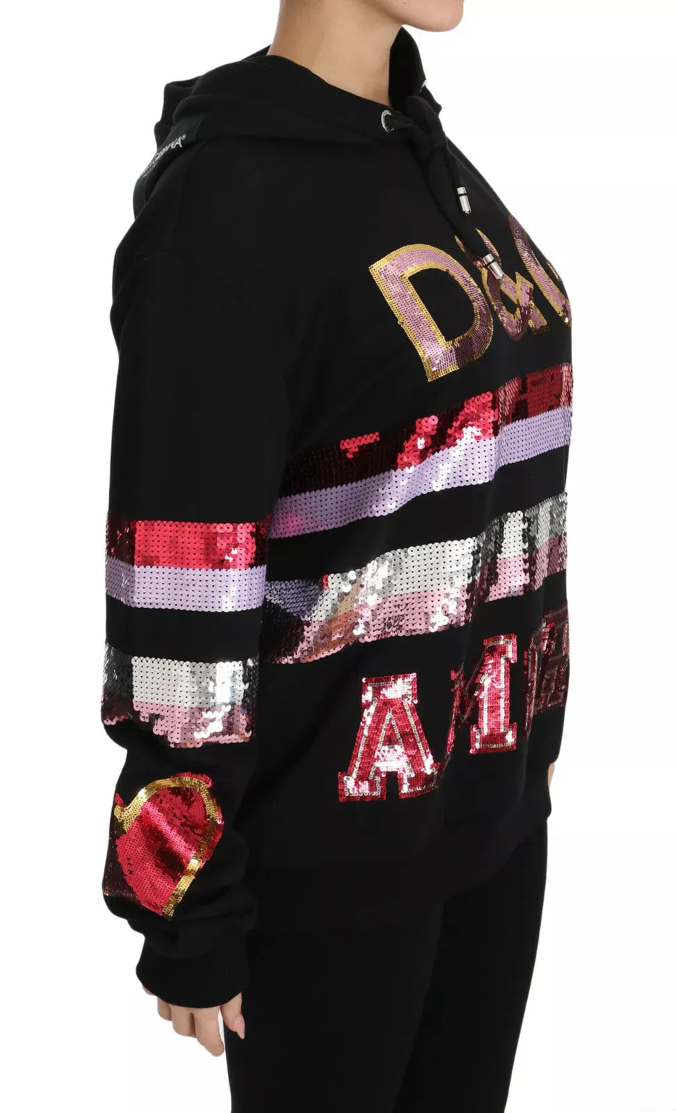 Dolce & Gabbana DG Sequined Hooded Pullover Women's Sweater (Pre-Owned)