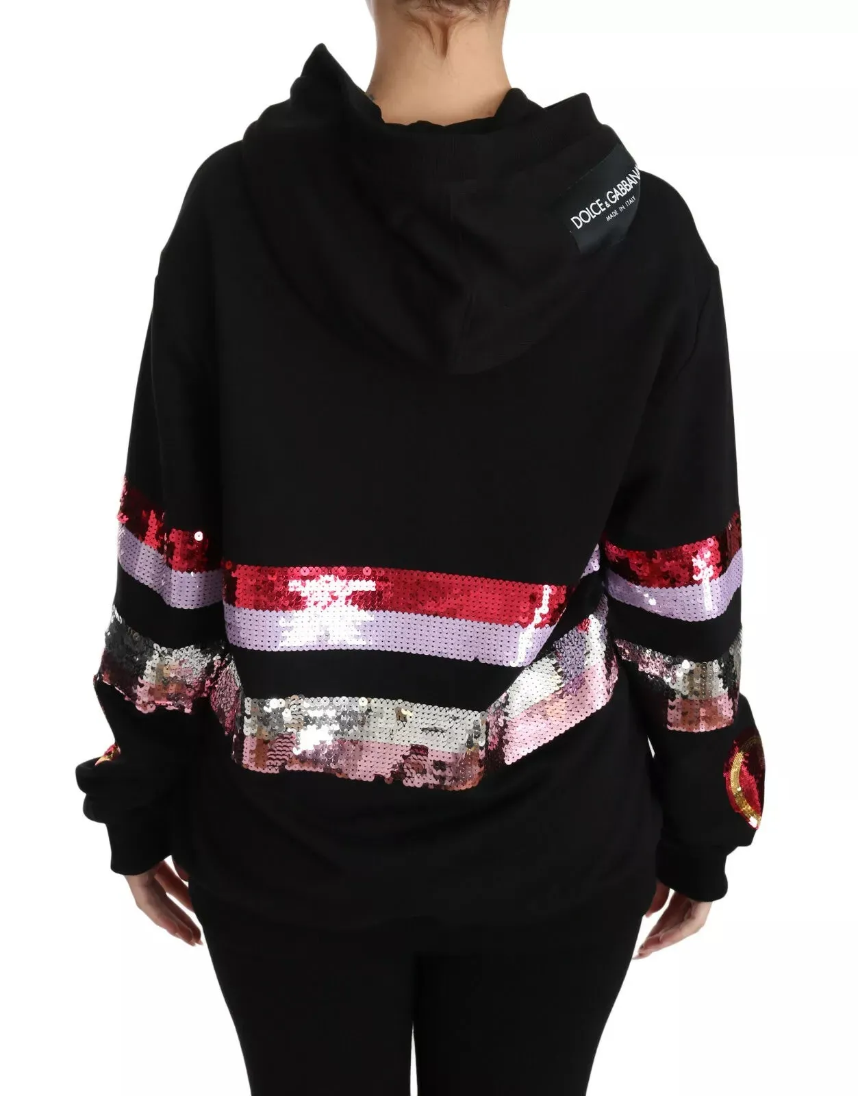 Dolce & Gabbana DG Sequined Hooded Pullover Women's Sweater (Pre-Owned)