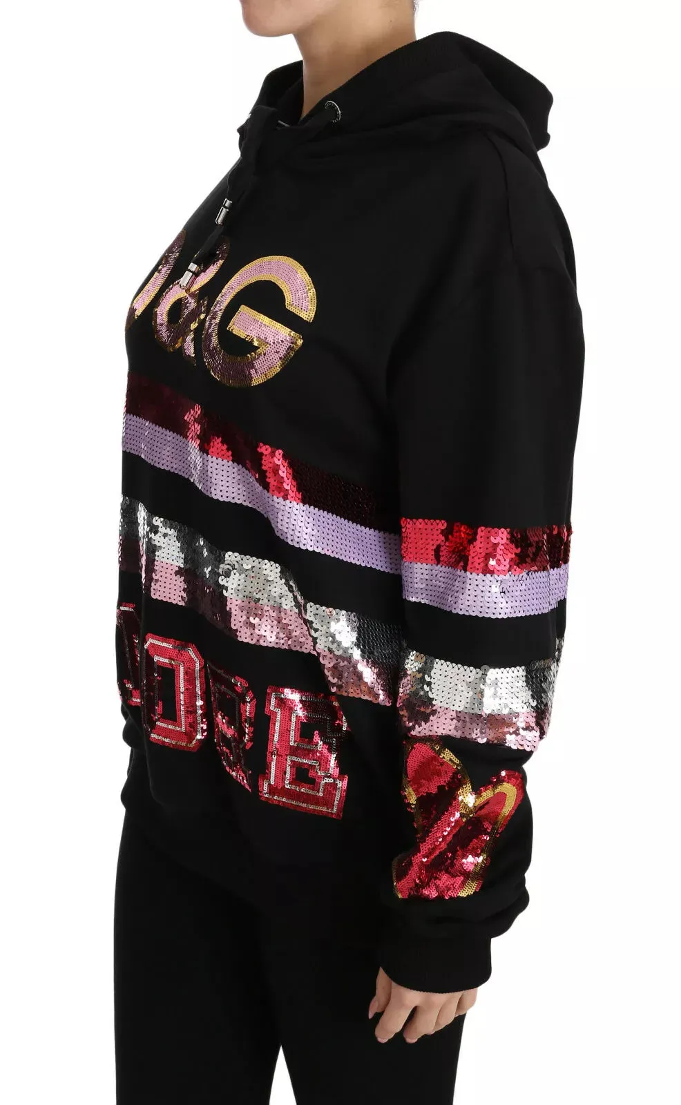 Dolce & Gabbana DG Sequined Hooded Pullover Women's Sweater (Pre-Owned)
