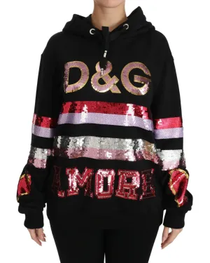 Dolce & Gabbana DG Sequined Hooded Pullover Women's Sweater (Pre-Owned)