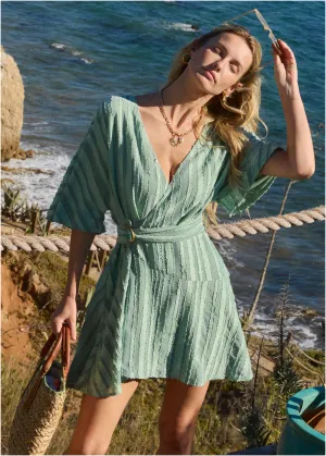 Dolman Sleeve Mini Dress - Iceberg Green
