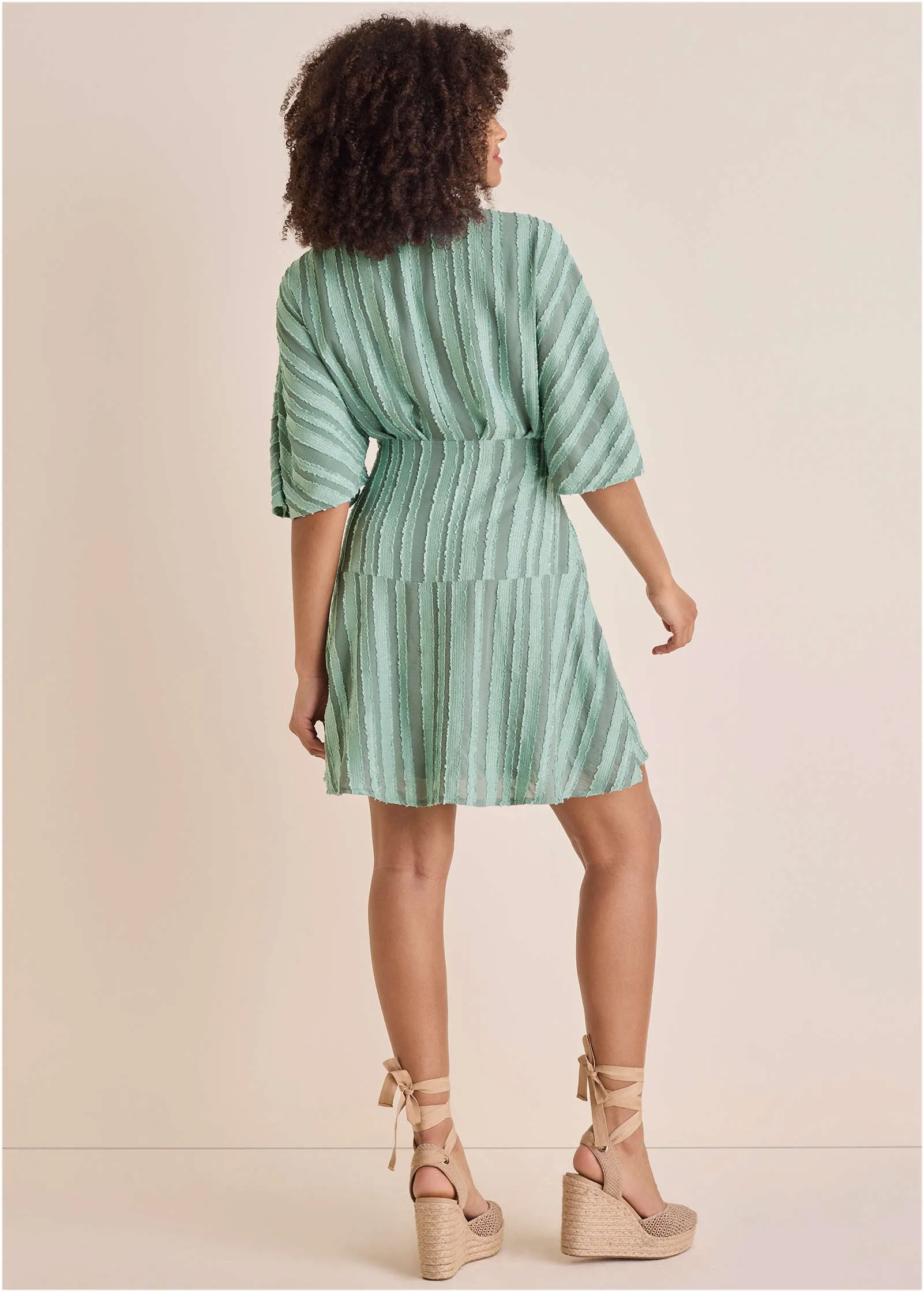 Dolman Sleeve Mini Dress - Iceberg Green