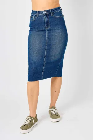 Downtown Stroll Skirt In Medium Wash