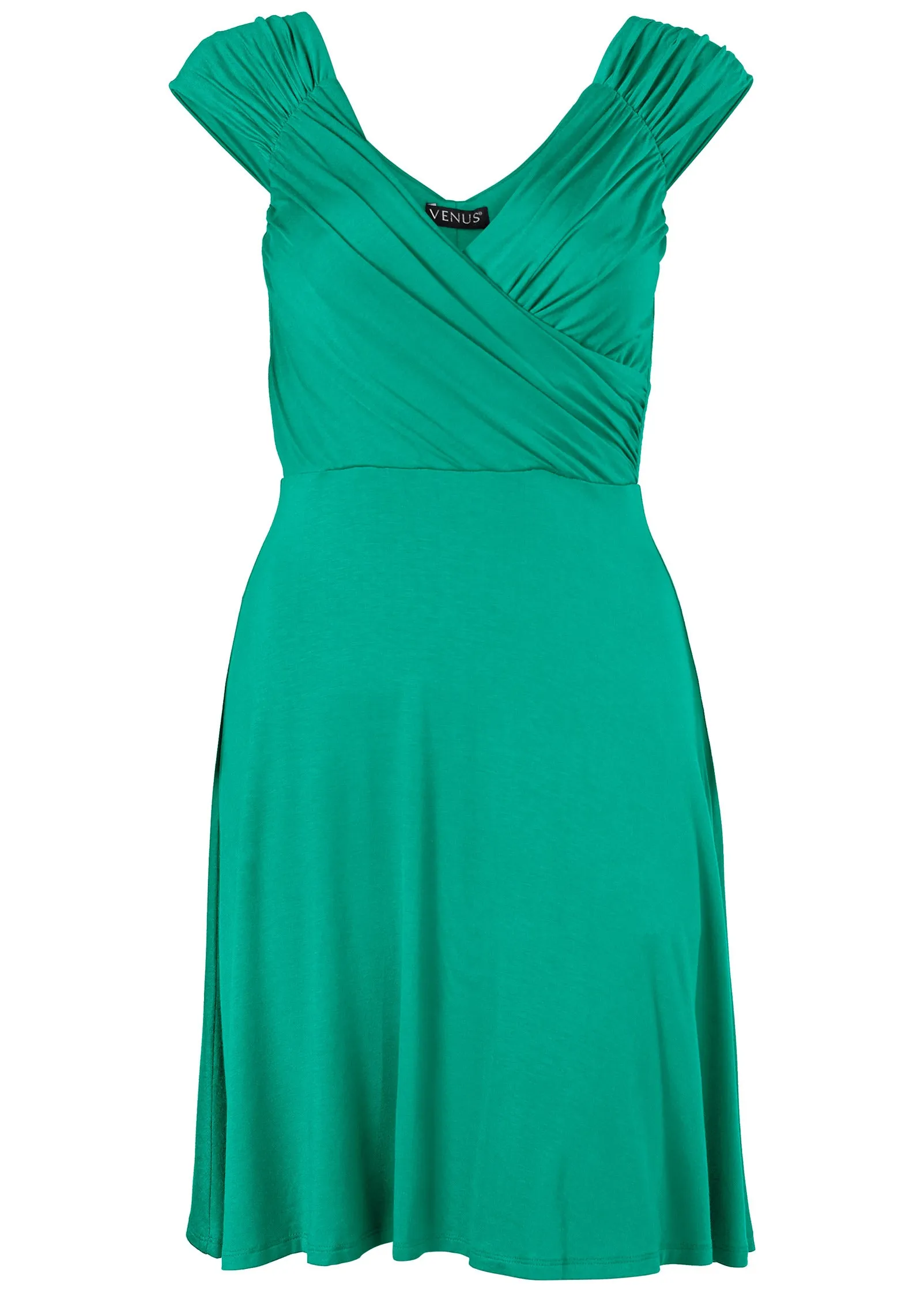 Draped Front Dress - Green